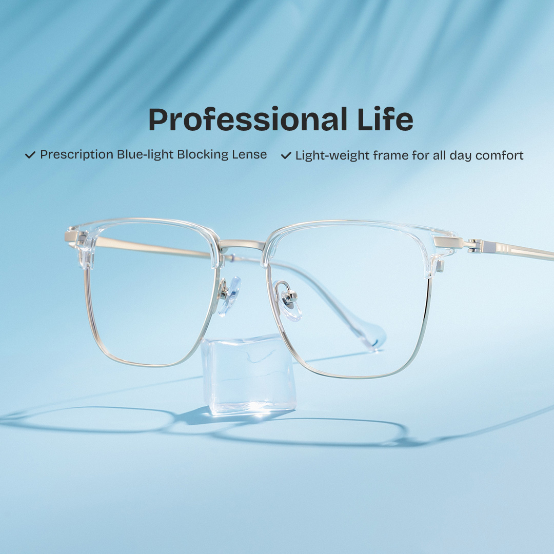 Owen Eyeglasses in Square Black Gold Frame | ZEELOOL UK0