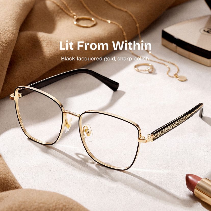 Lucille Black Butterfly Glasses