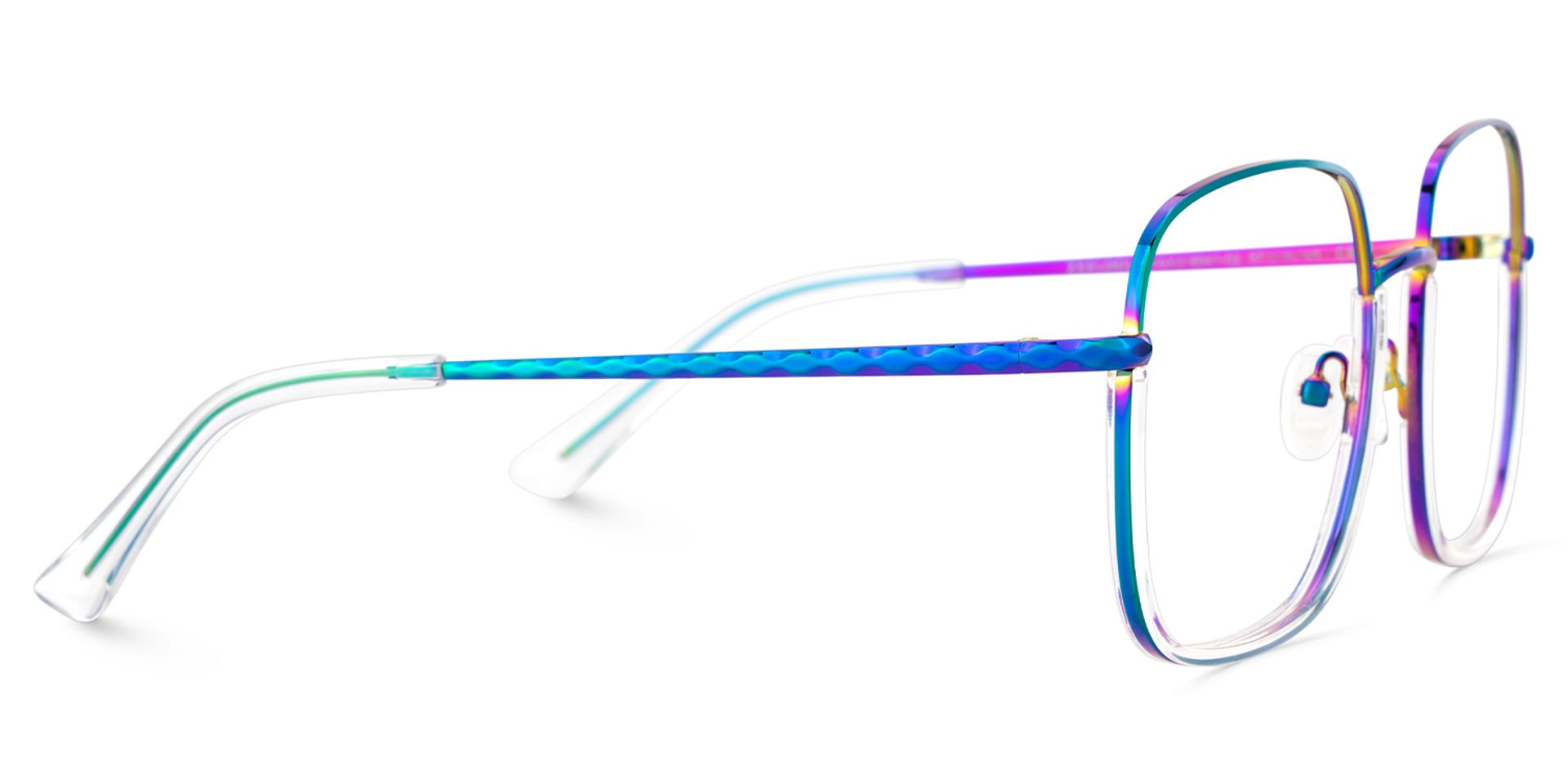 Wade Square Iridescent Color Frame Glasses for Women | ZEELOOL UK4