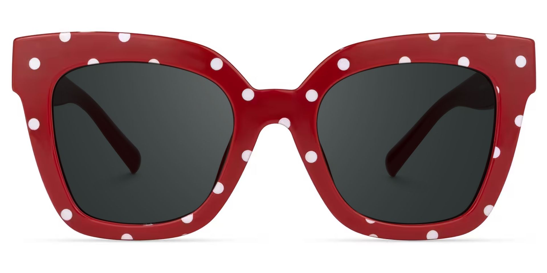 Malcolm Square Red Polka Dot Frame Sunglasses | ZEELOOL UK0