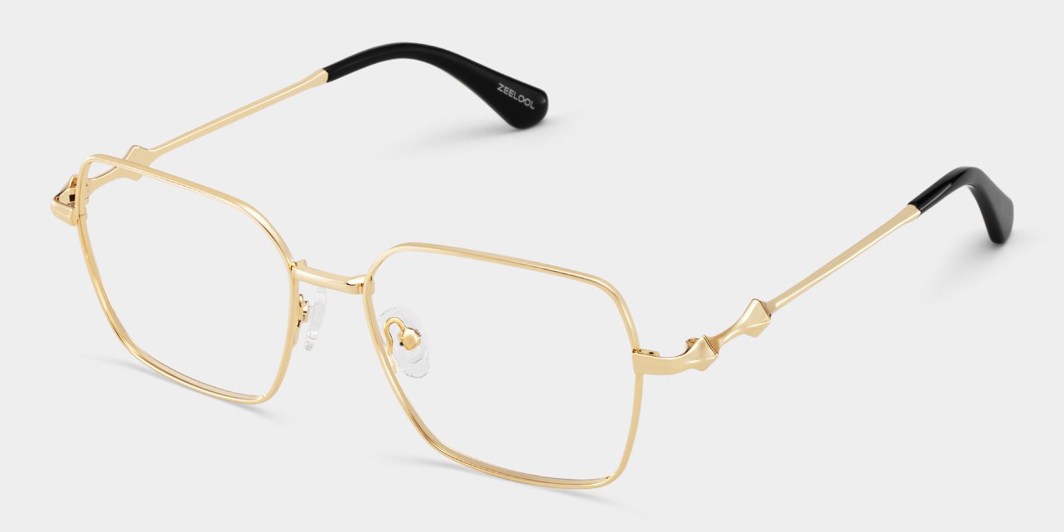 Kayla geometric gold Frame glasses Online | ZEELOOL4