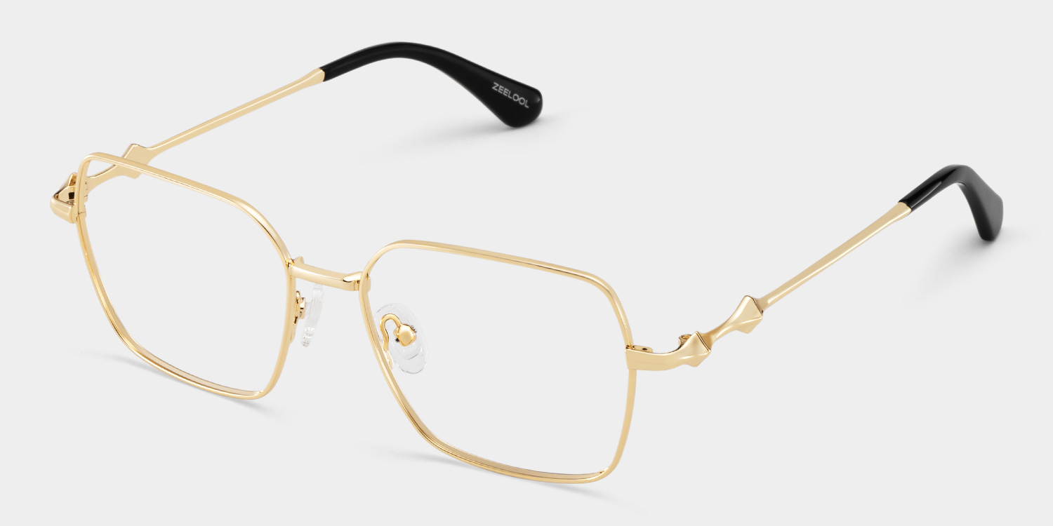 Kayla geometric gold Frame glasses Online | ZEELOOL4