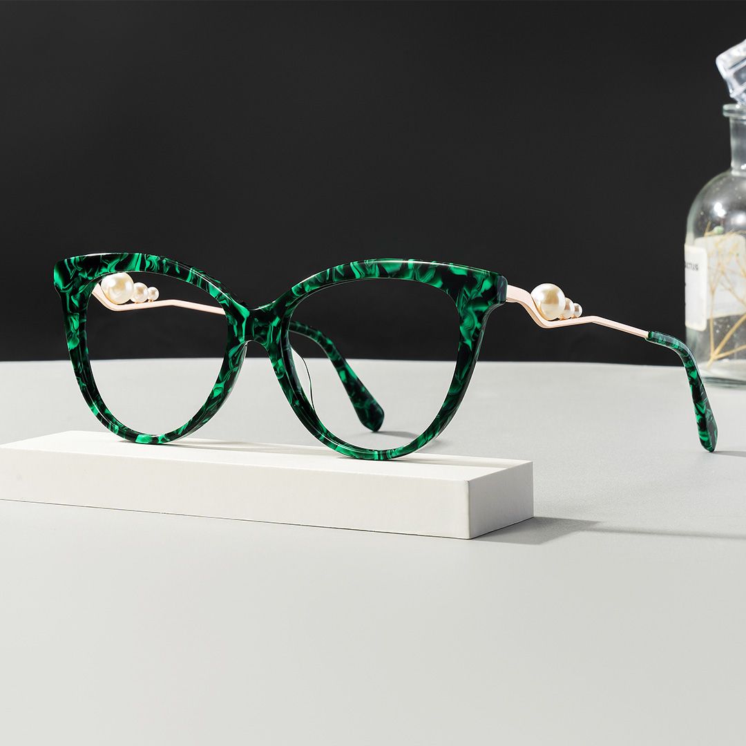 Buy Designer Cat Eye Optical Glasses With Pearl | ZEELOOL UK0