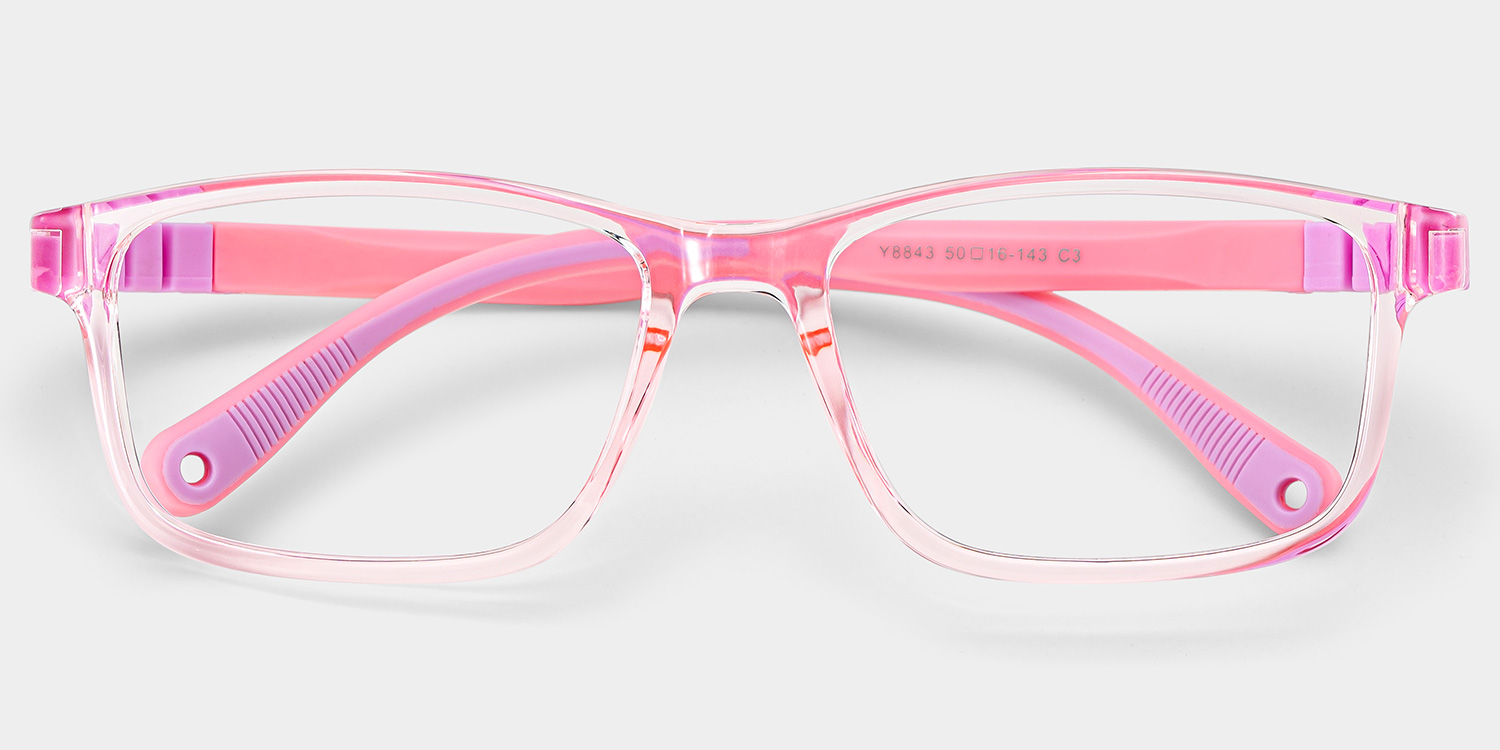 Clay Rectangle Pink Glasses0