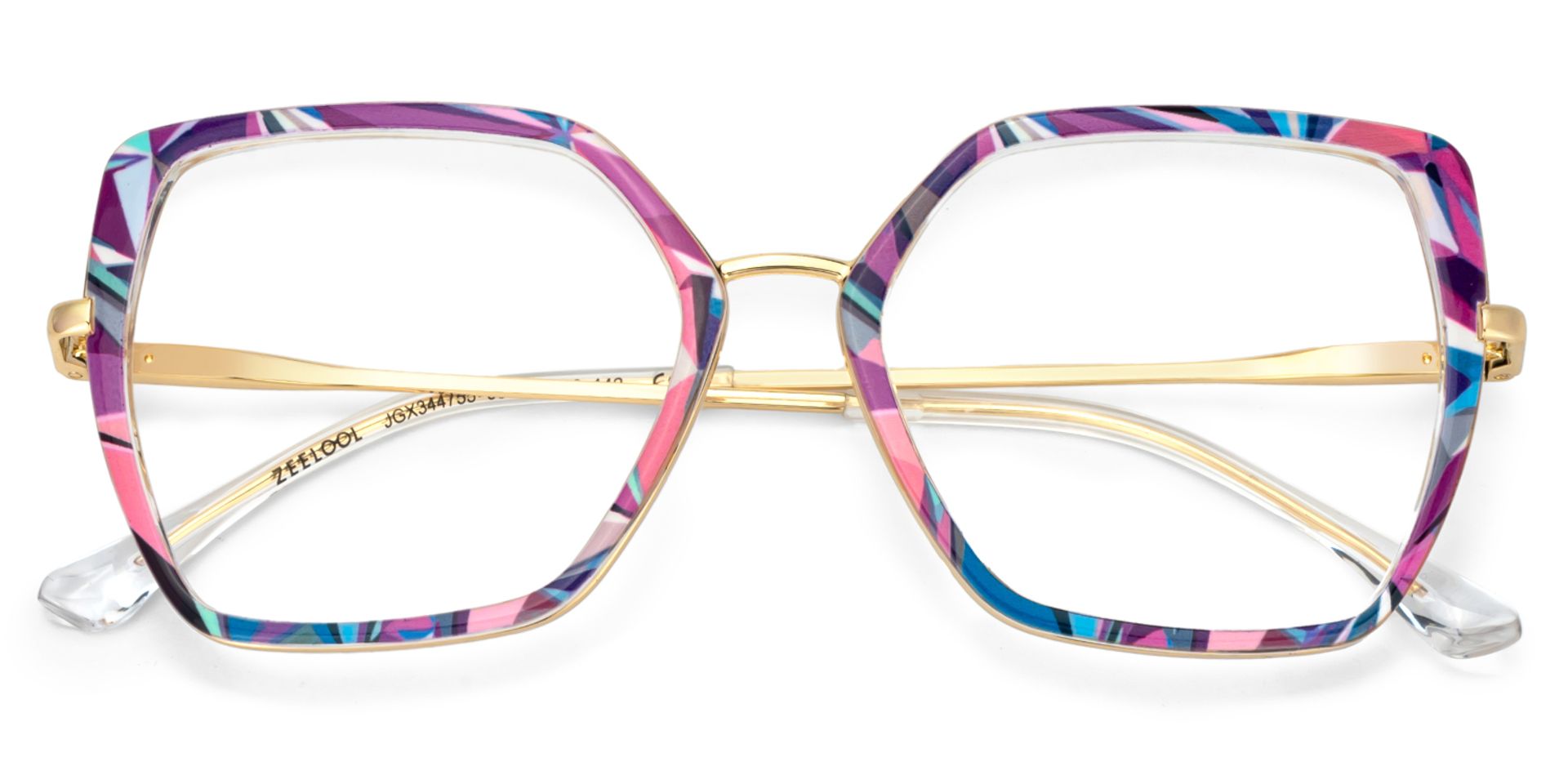 Hexagon Frame Specs With Purple Floral2