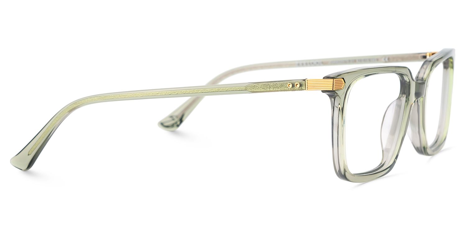 Thin Rectangle Glasses Frames in Green Color3