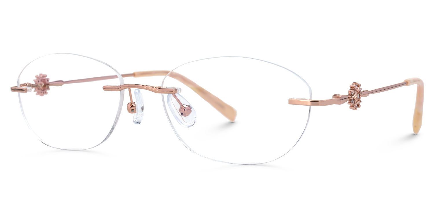 Keyla Oval Rose-Gold Glasses1