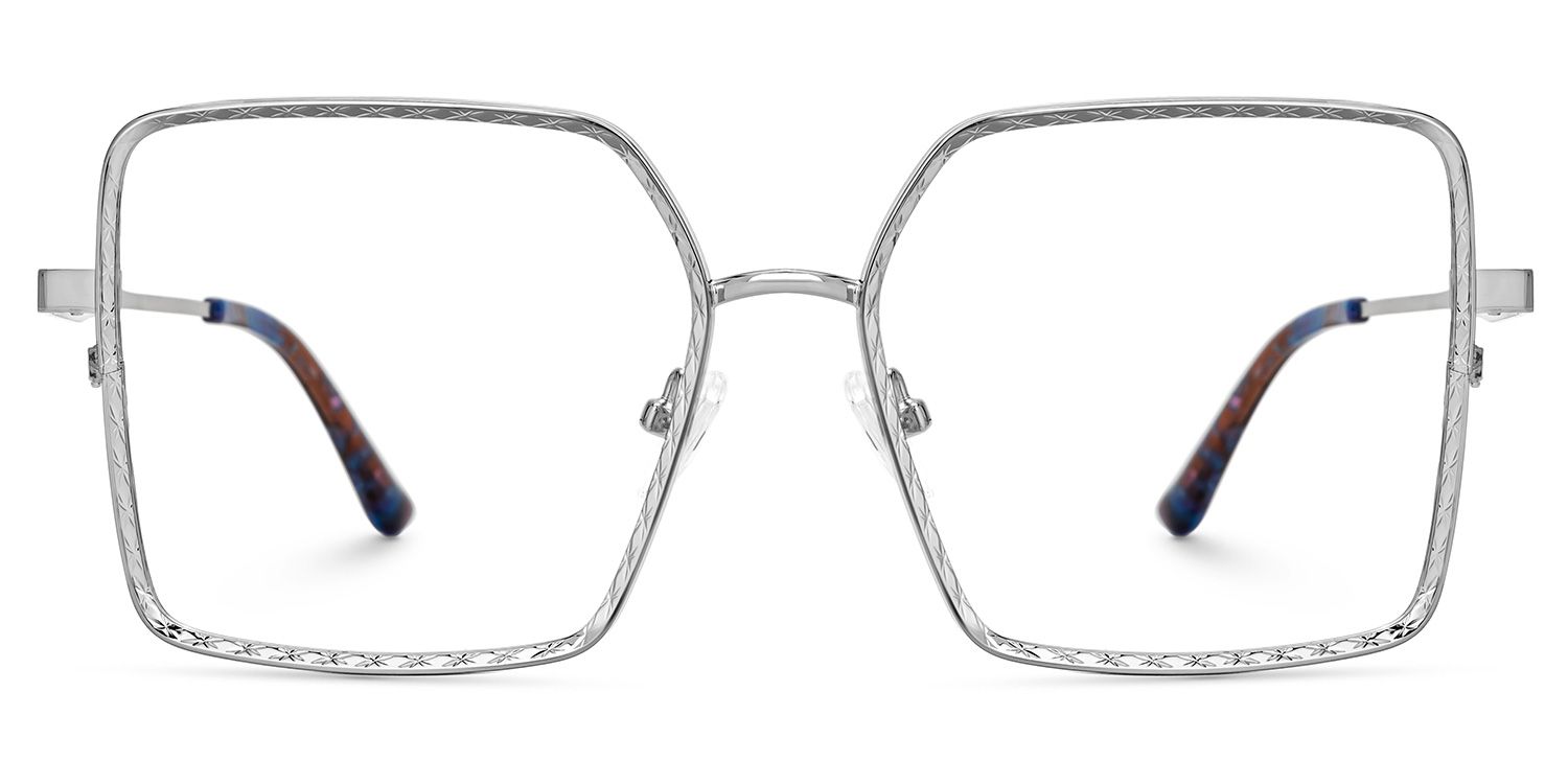 Square Toure Sliver Metal Diamond Cut Eyeglasses0