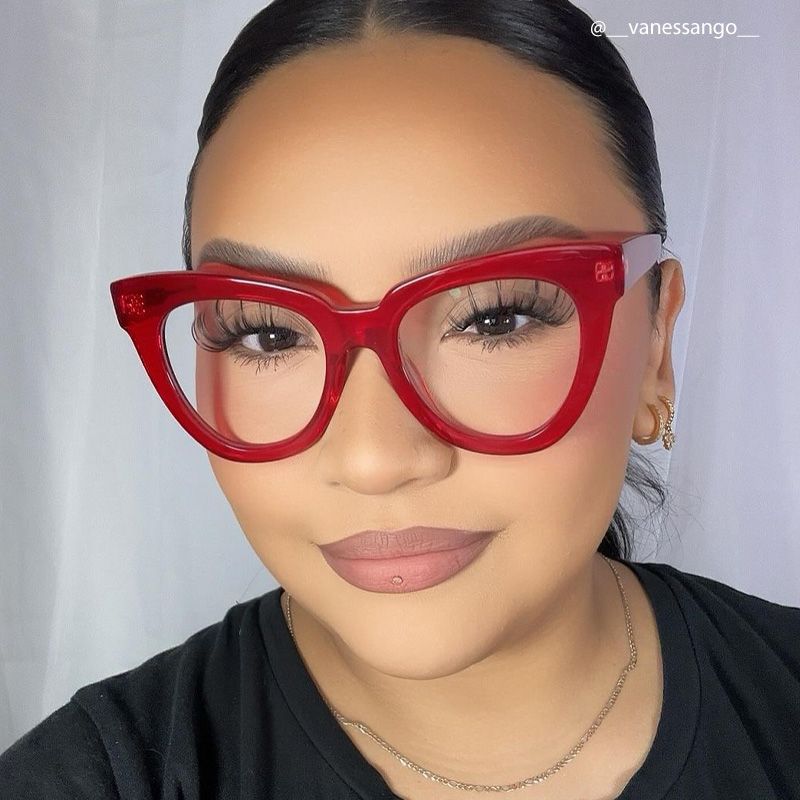 Yaser Cat-eye Red Eyeglasses and Acetate Frames7