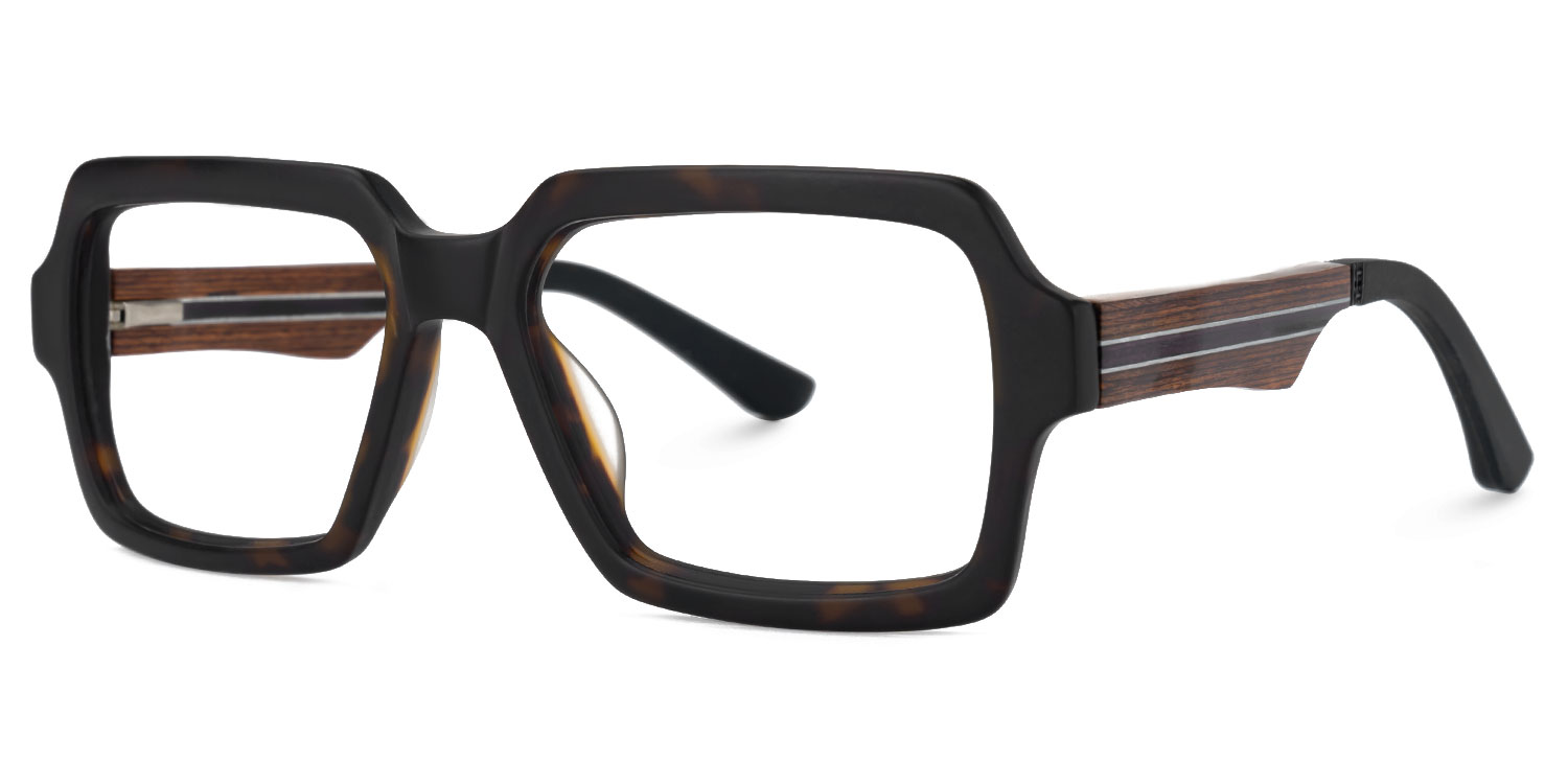 Bentley Square Tortoise Eyeglasses with Mixed Materials -Zeelool1