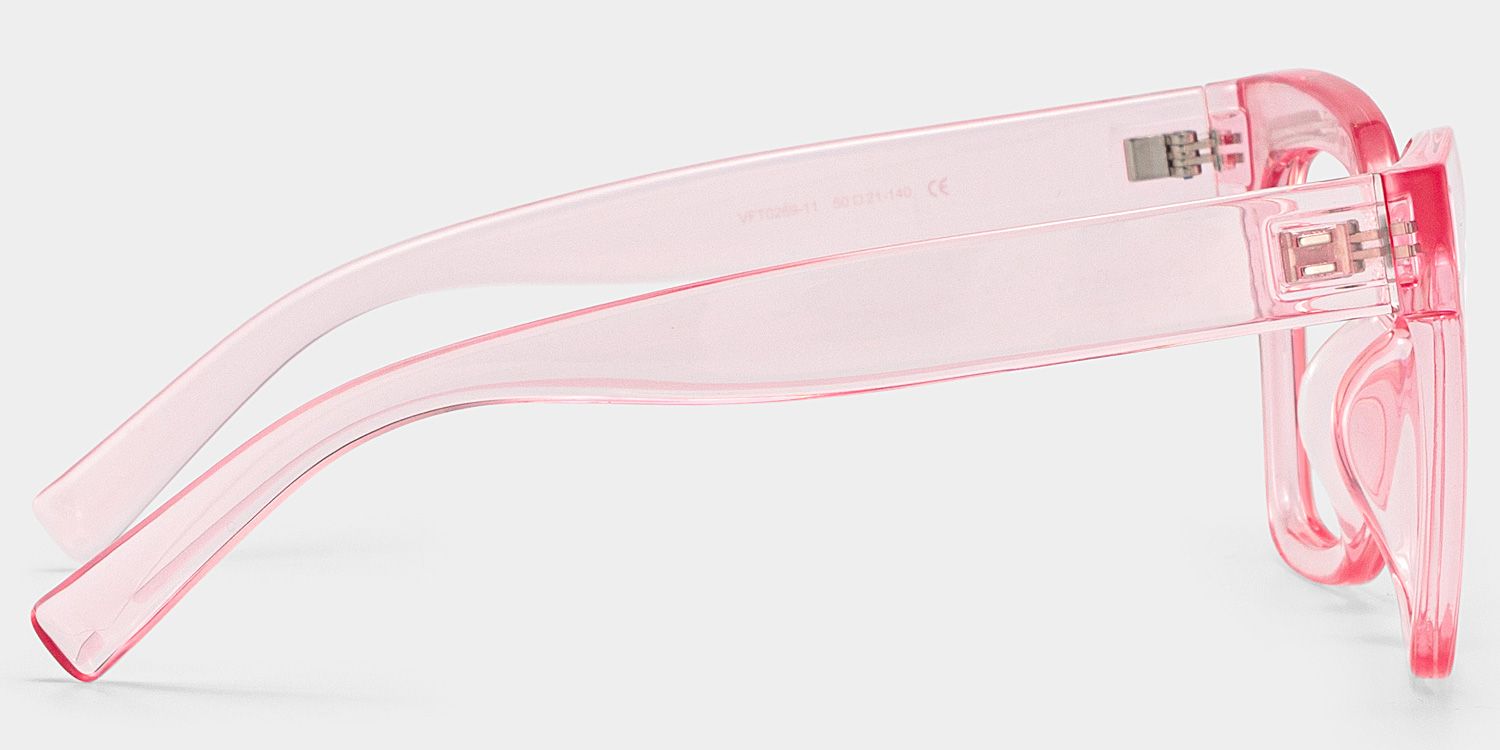 Malcolm Pink Translucent Glasses with Square Frames3