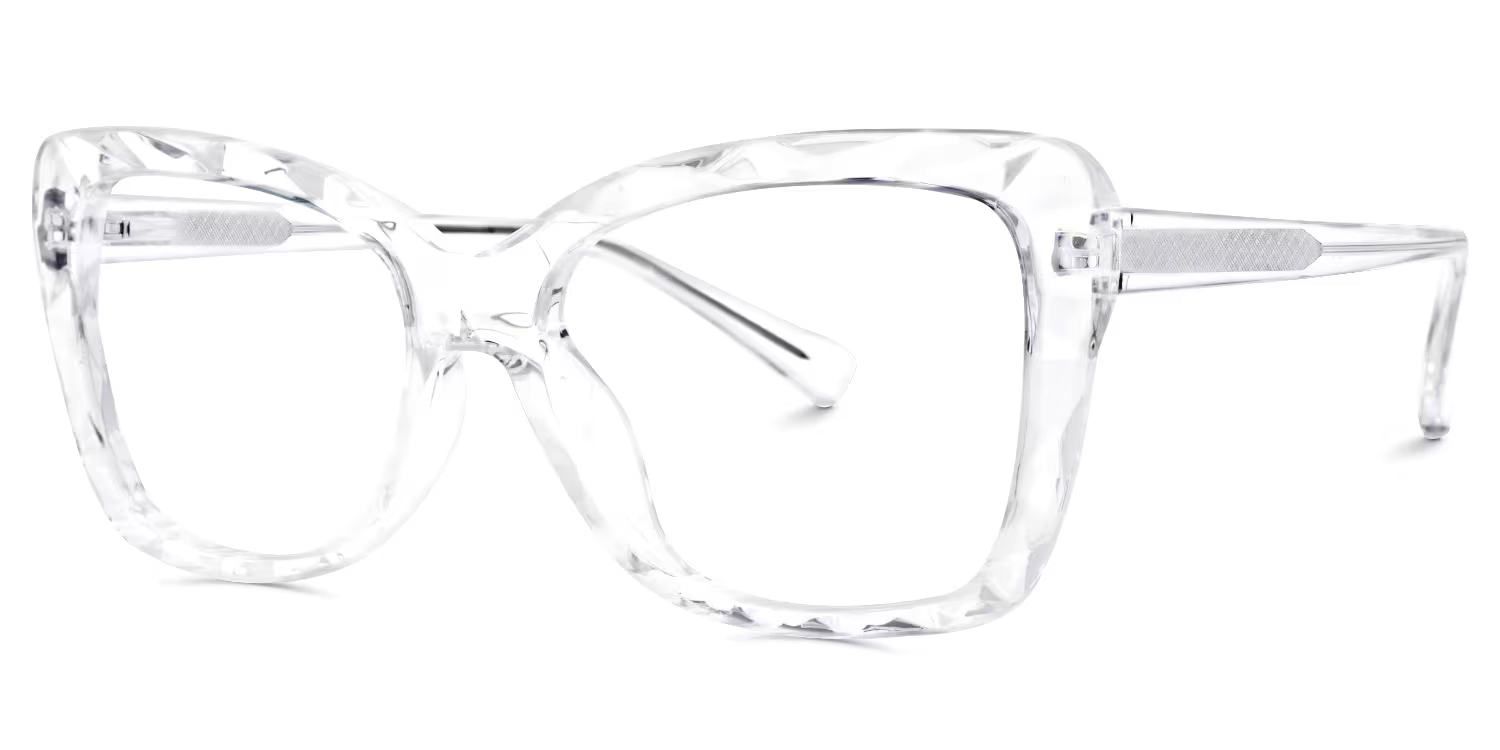 Edna Cateye Crystal Frame Glasses | ZEELOOL UK1