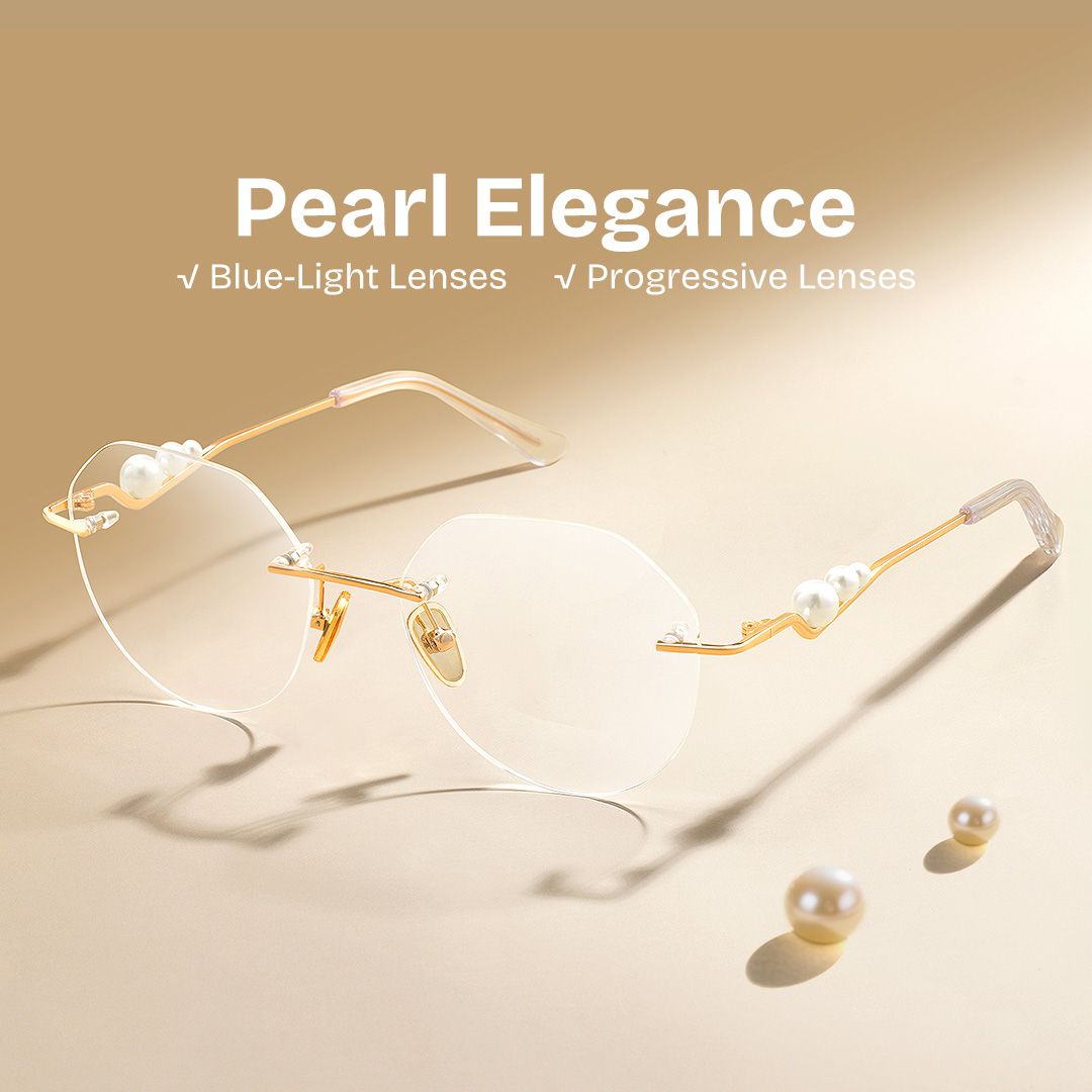 Wyatt Eyeglasses in GeometricGold Frame | ZEELOOL UK0