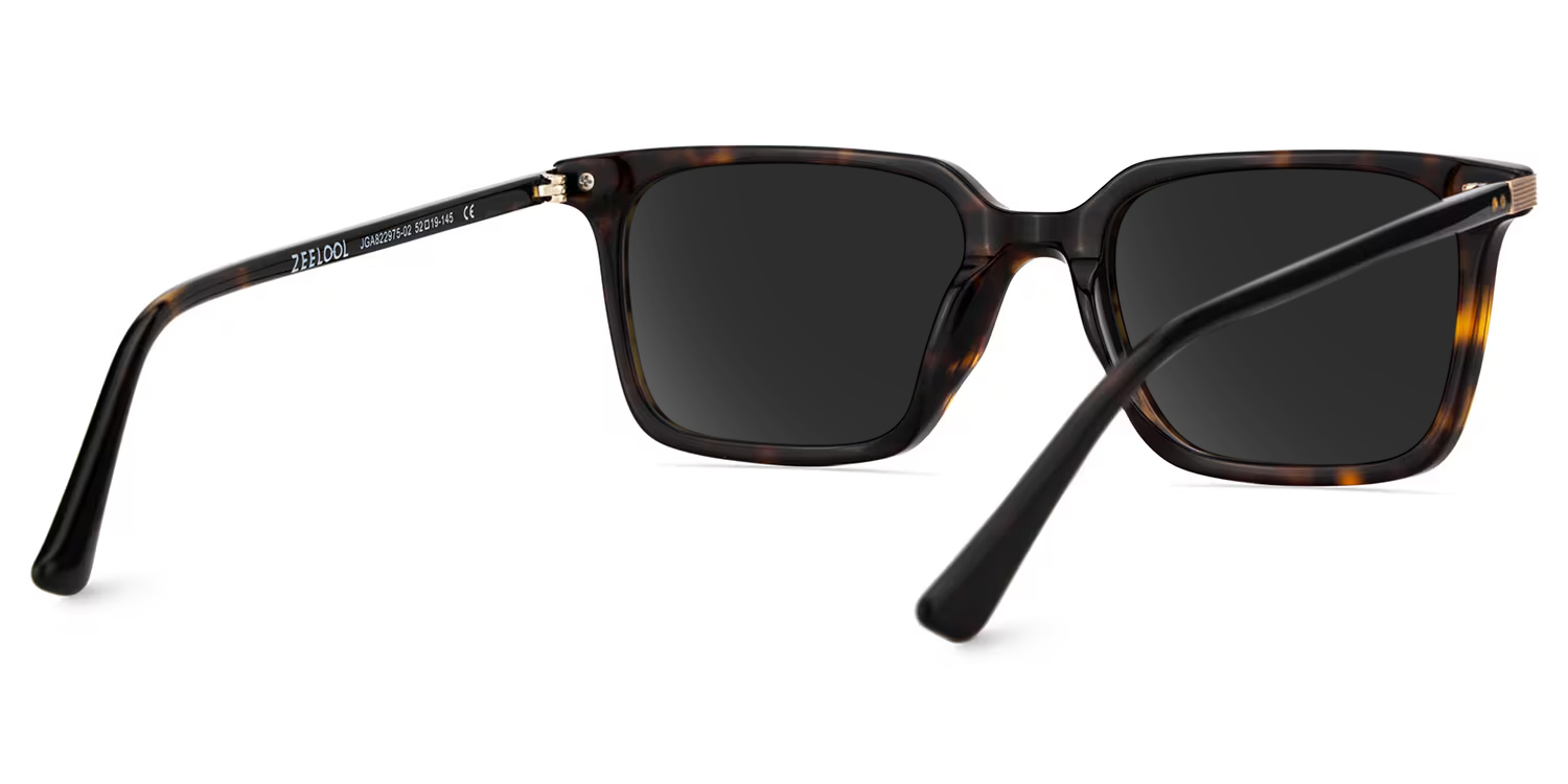 Thin Rectangle Glasses Frames in Tortoise Color4