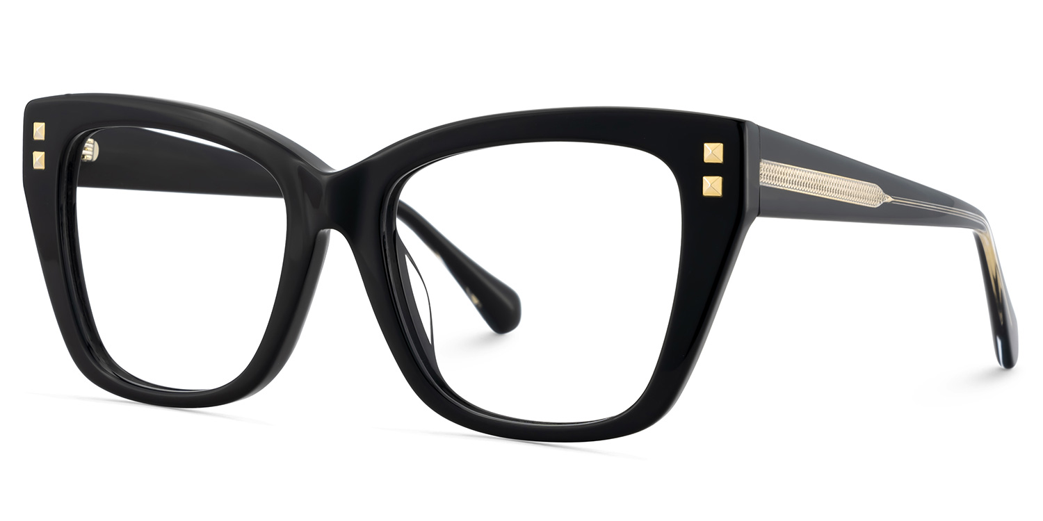 Tessia Square Black Glasses3