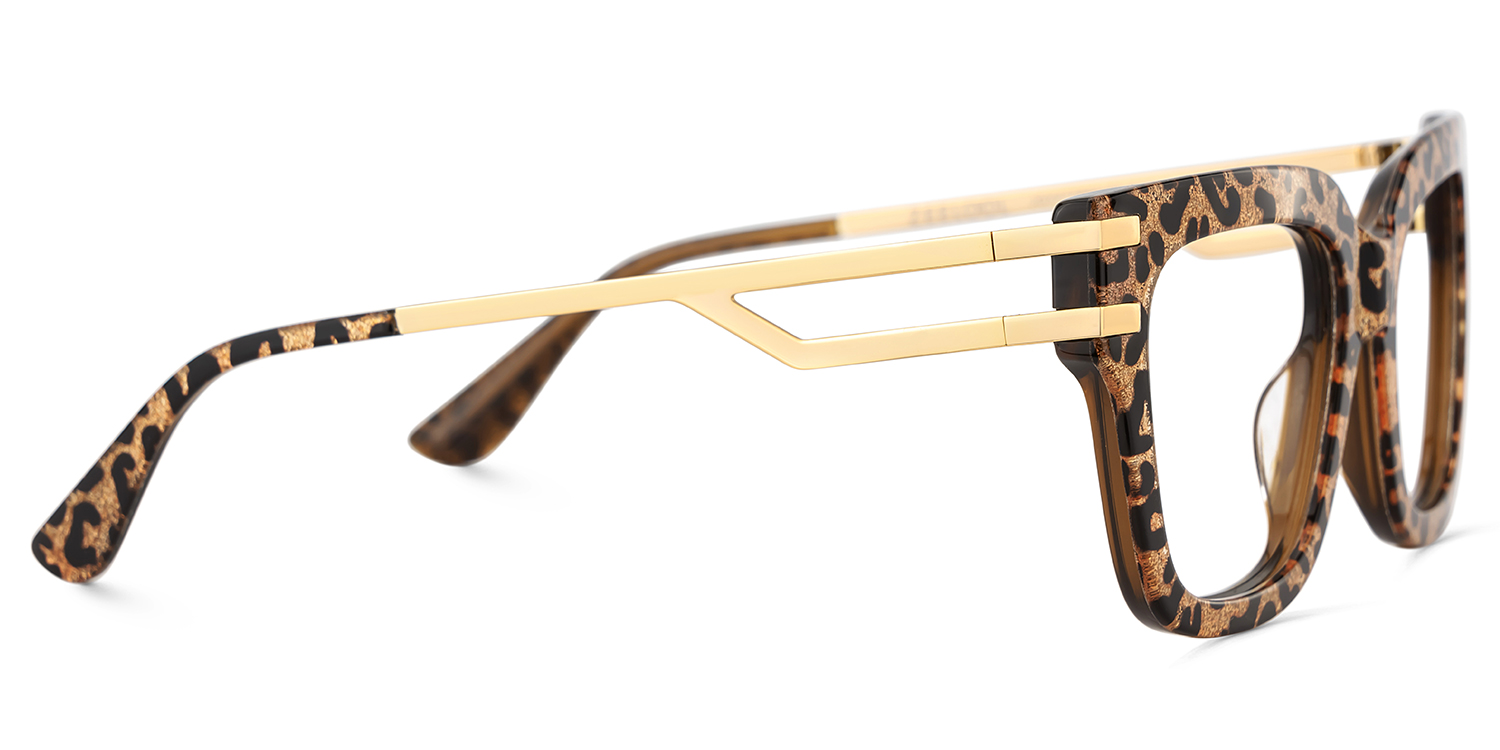 Lidia Square Leopard Glasses4