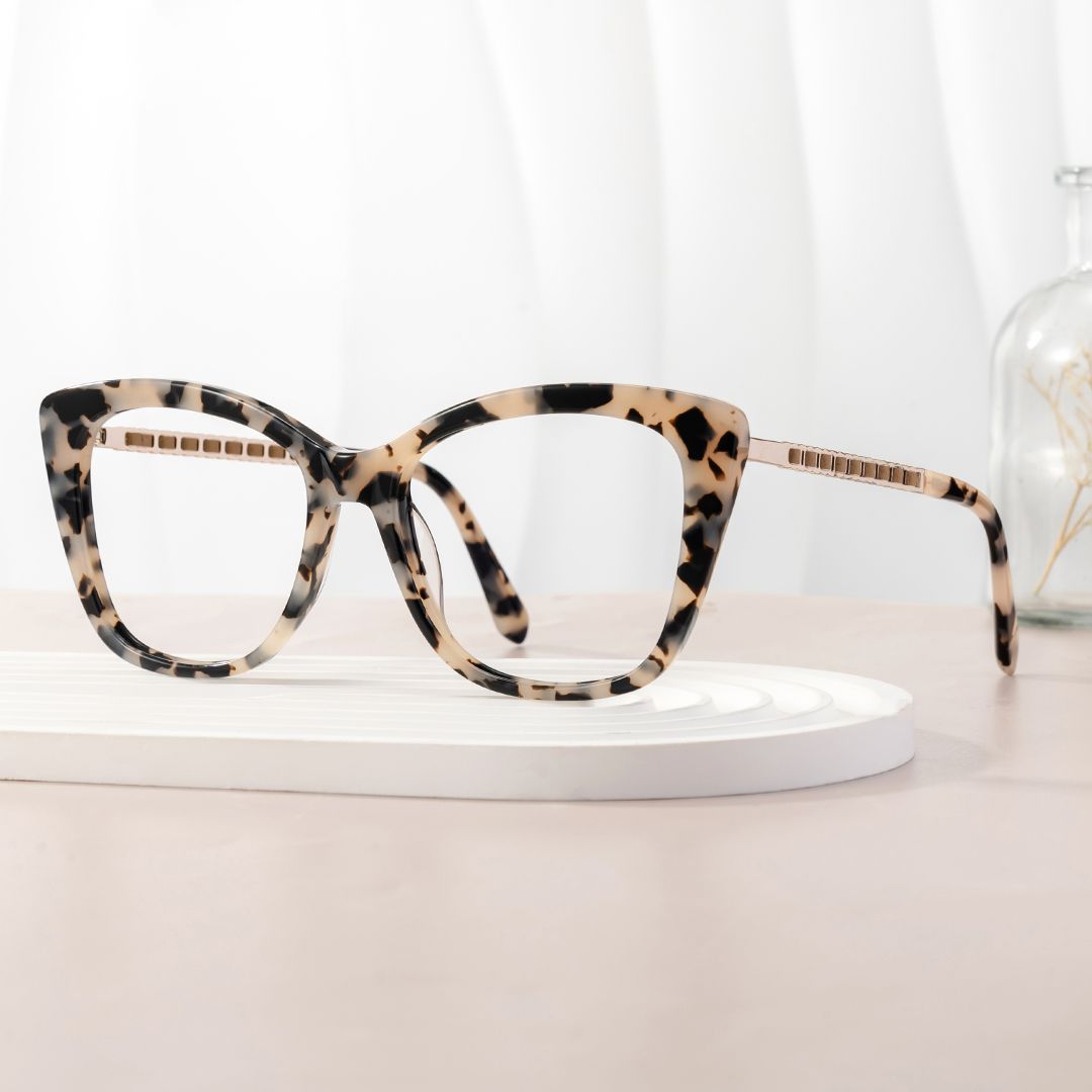 Deangela Tortoise shell Glasses With Metal Arms  | ZEELOOL UK0