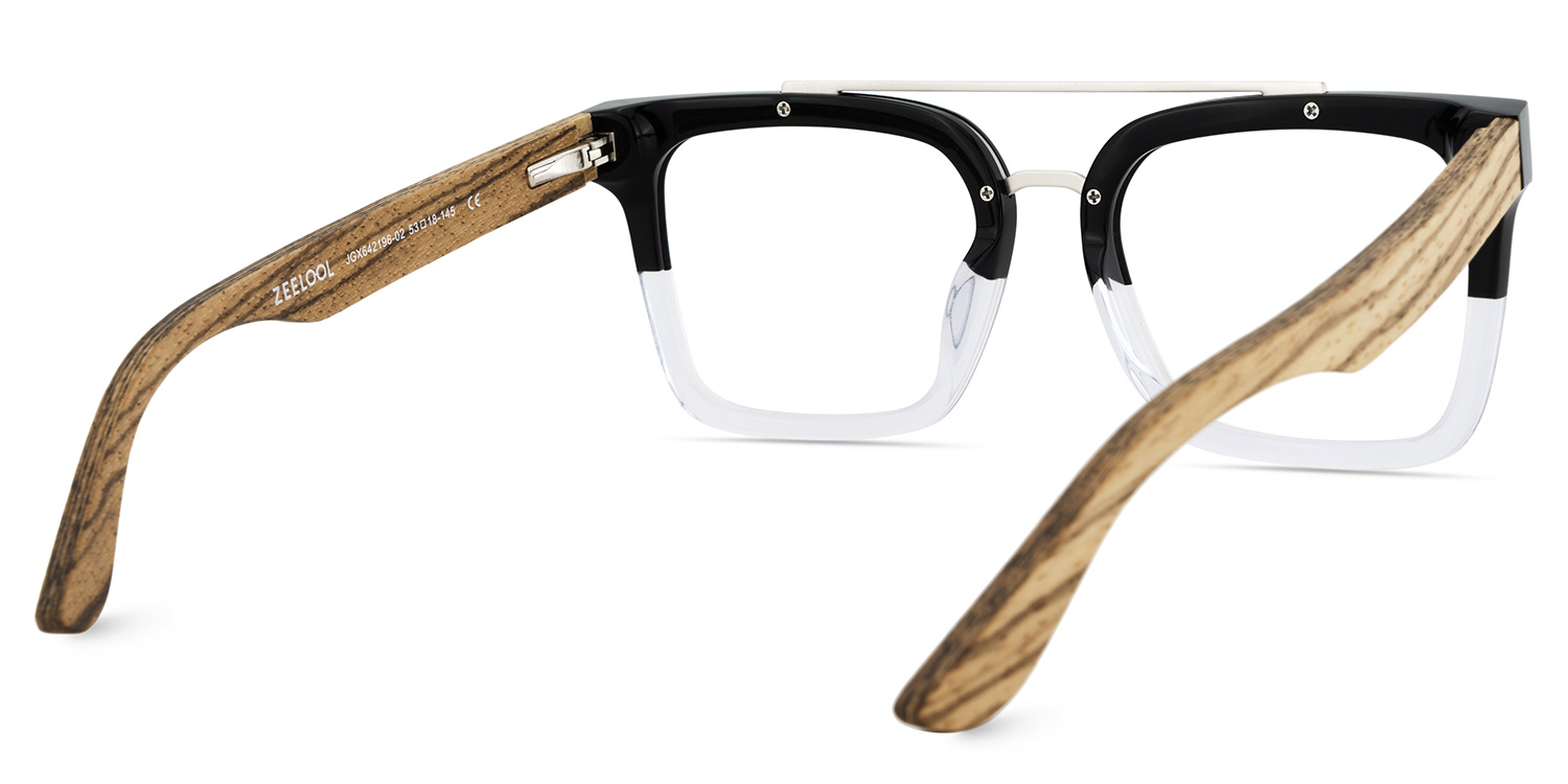 Men's Aviator Eyeglasses Frames With Black Crystal Color5