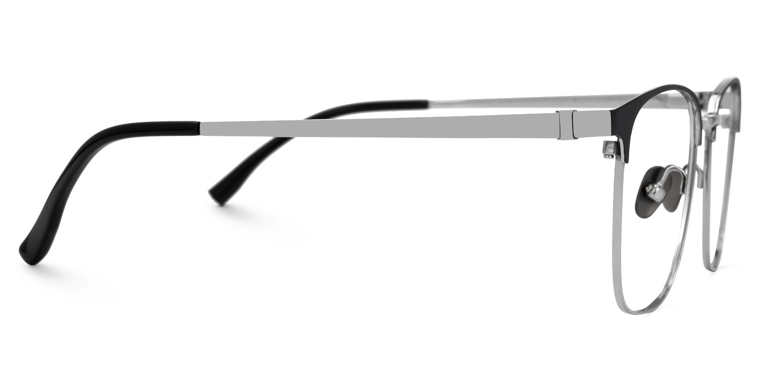 Boykai Titanium Silver Frame Glasses with Browline Shape | ZEELOOL UK2