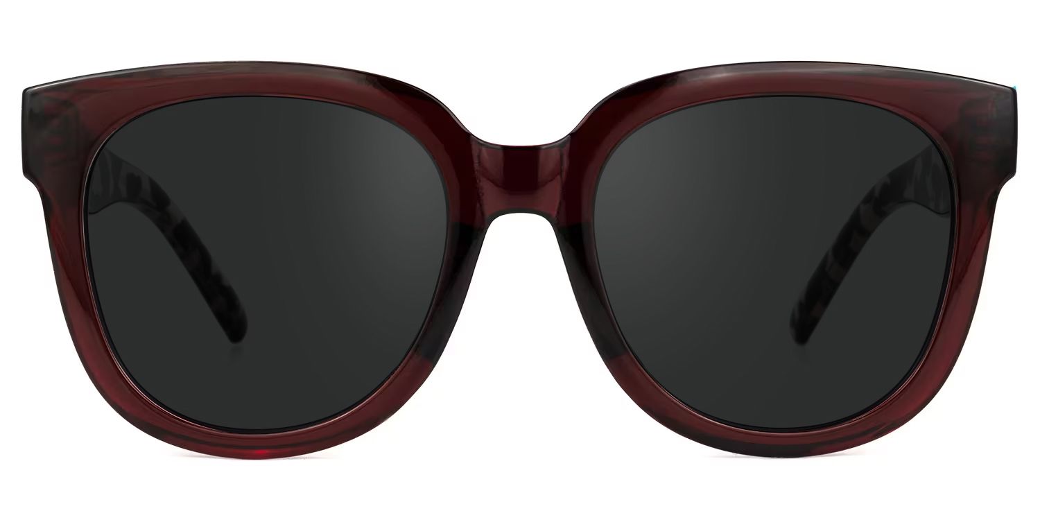 Harrell Square Dark-Red Sunglasses | ZEELOOL UK0