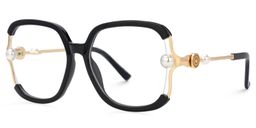 Jeania Square Black Glasses1