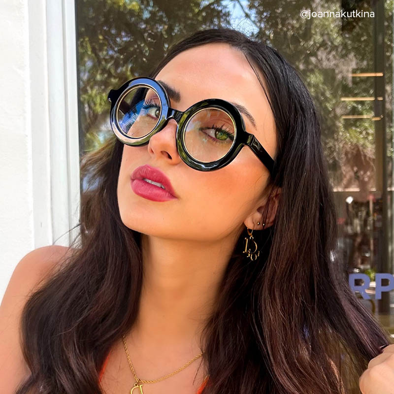 ZEELOOL Calhoun Round Black Glasses
