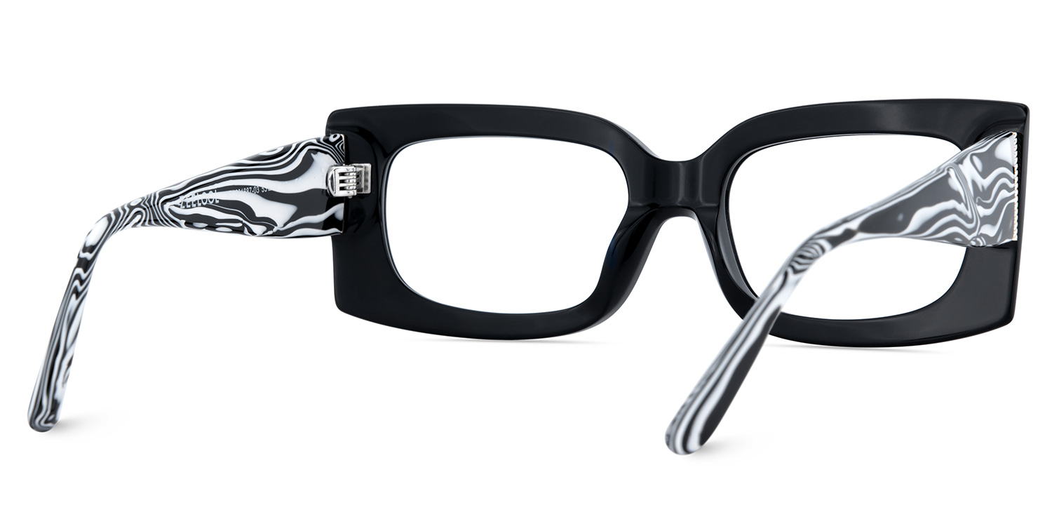 Orduno Black Rectangle Shape Eyeglasses | ZEELOOL UK5