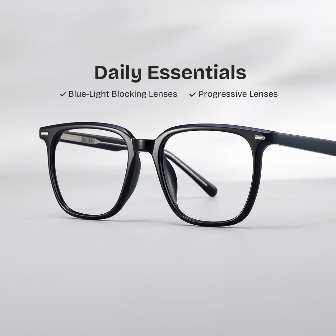 Square Black Eyeglasses Jude TR-90 Frame Glasses