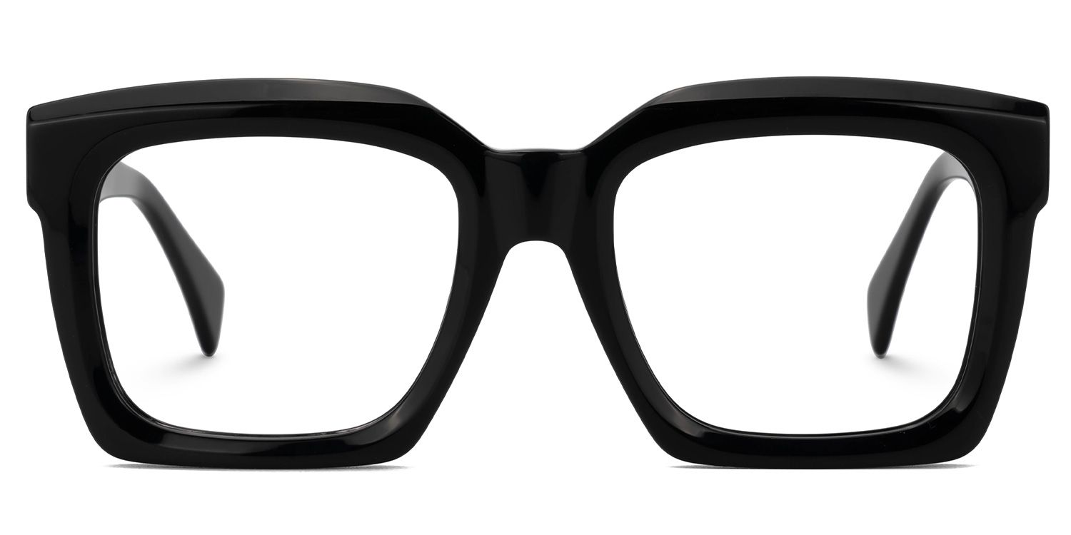 Chunky Black Square Faridah Glasses with Full-Frame0