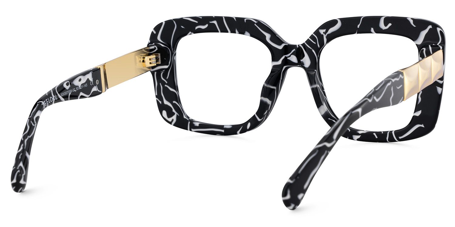 Oversized Thick Square Cow Pattern Frame Glasses5