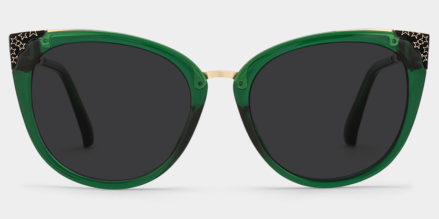 Dalton Cat Eye Sunglasses with Dark Green Frames0