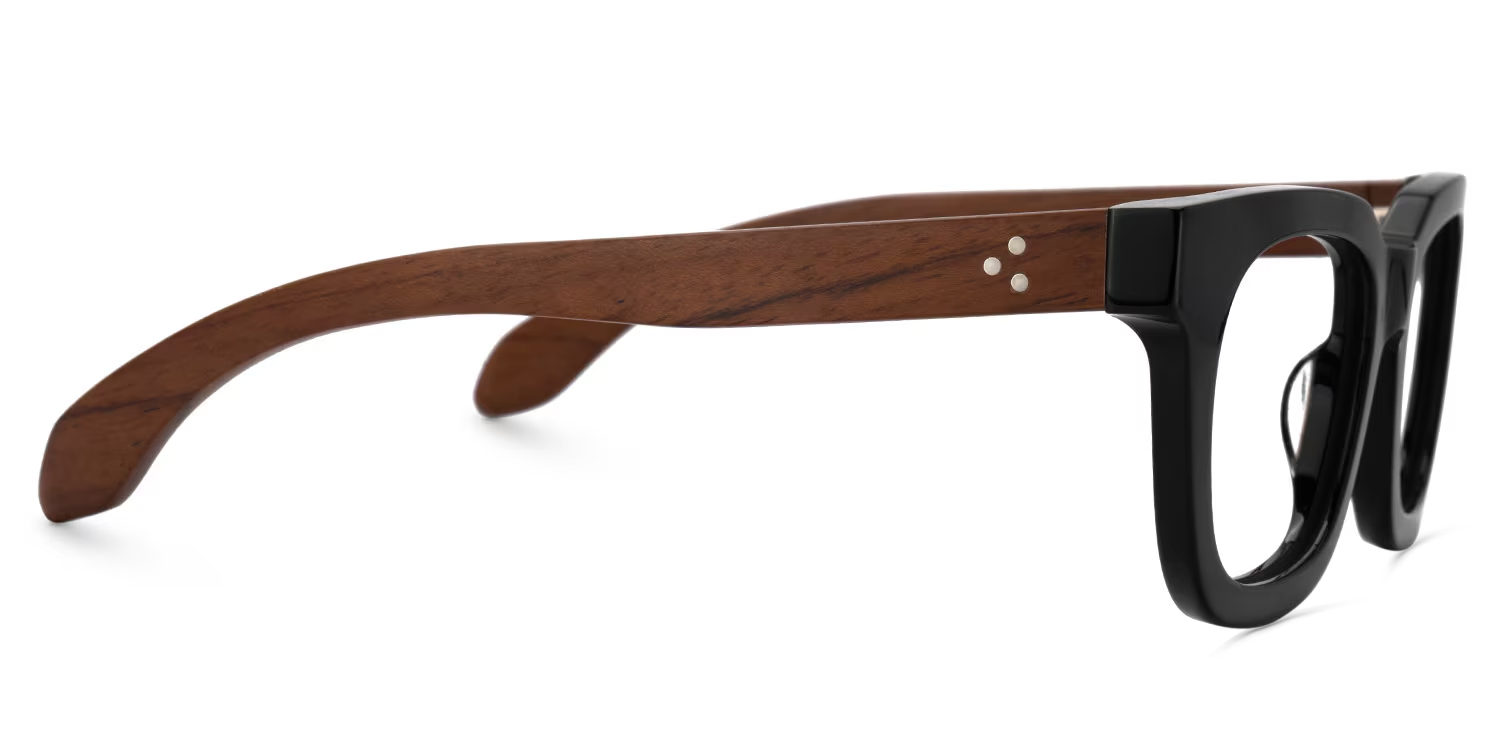 Sam Rectangle Wood Thick Frame Glasses for Men | ZEELOOL UK2