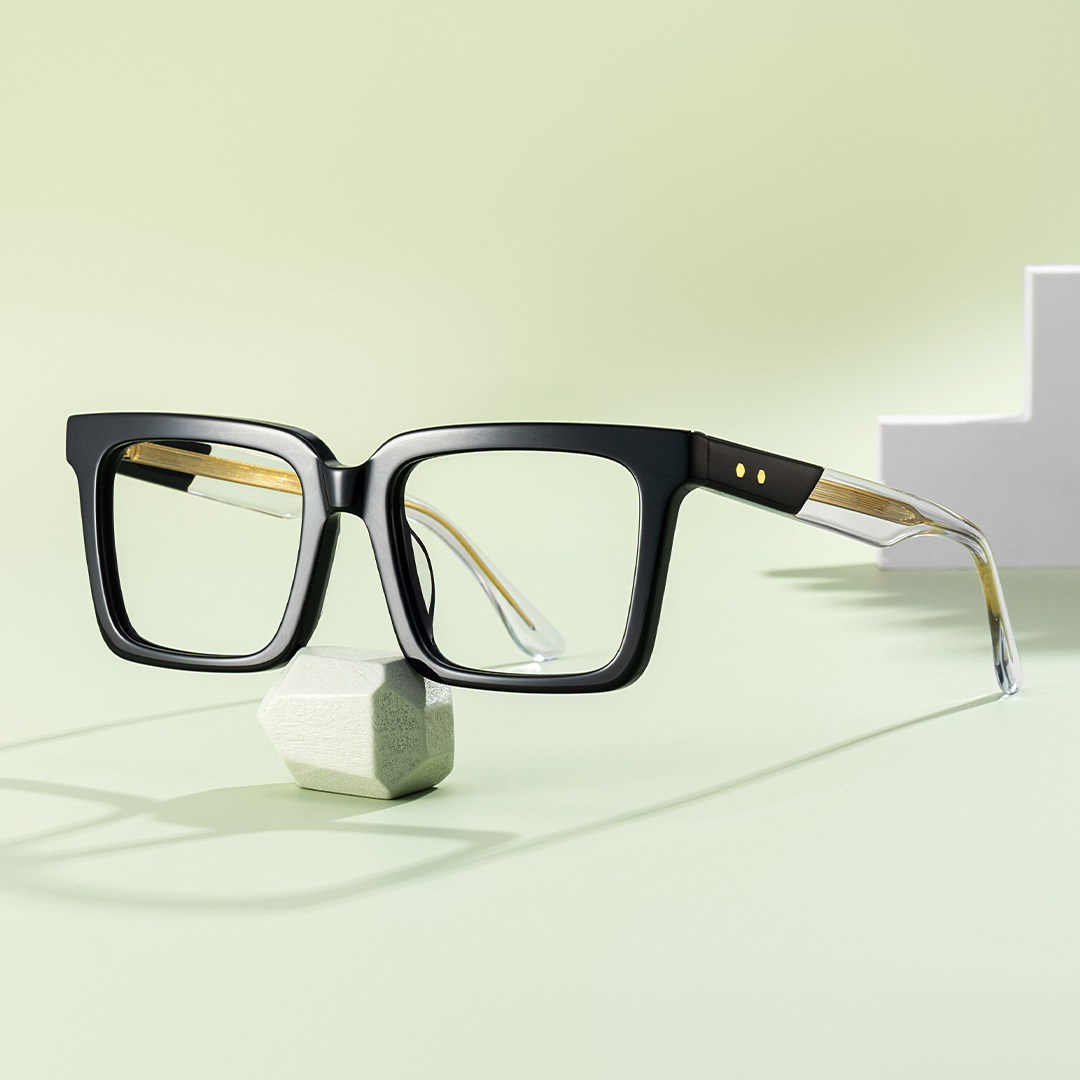 Black Square Frame Glasses - Hattie on Sale | ZEELOOL UK0