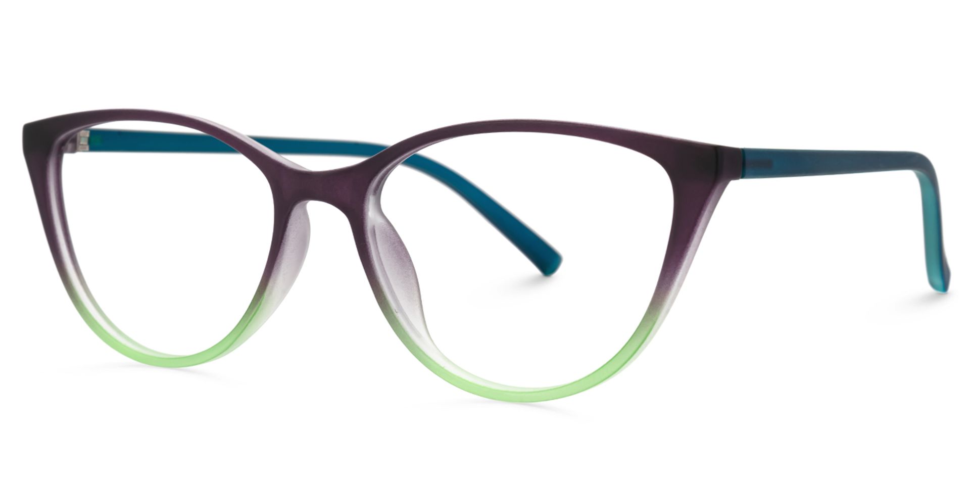 Lucy Cat-Eye Purple-Green Frame Glasses | ZEELOOL UK1