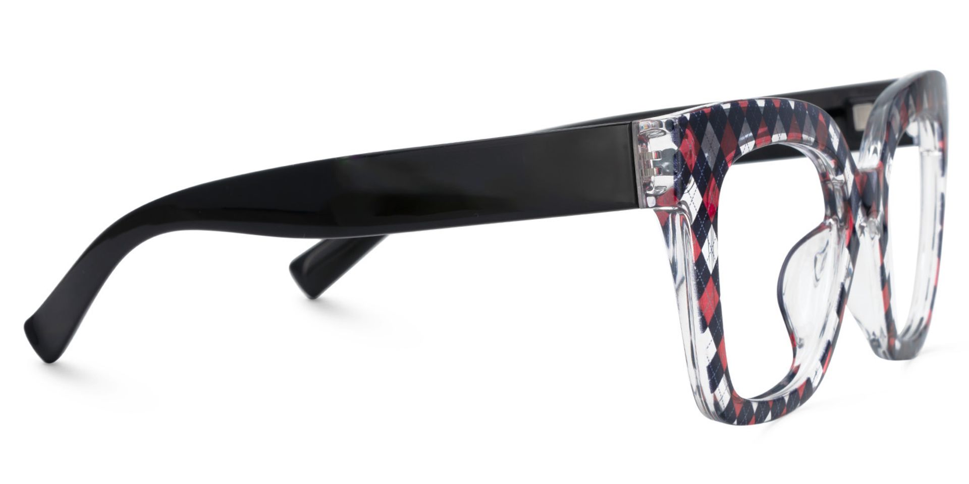 Malcolm Large Rhombus Pattern Frame with Black Arms | ZEELOOL UK3