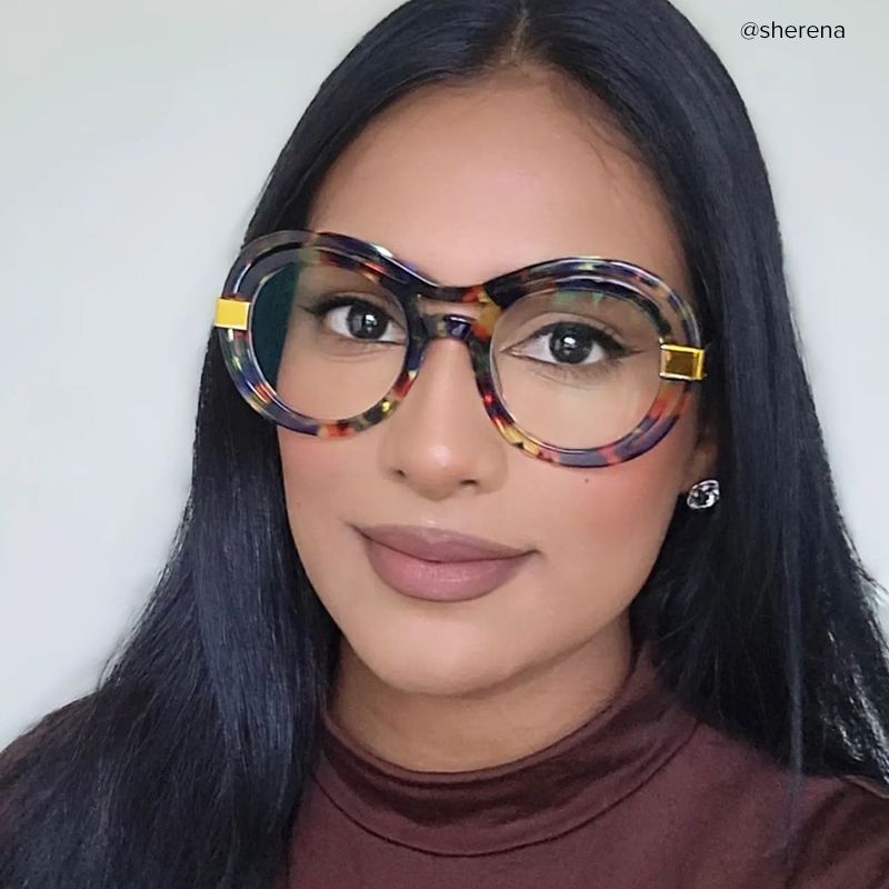 Texidor Round Eyeglasses, Blue Tortoise Frame Glasses5