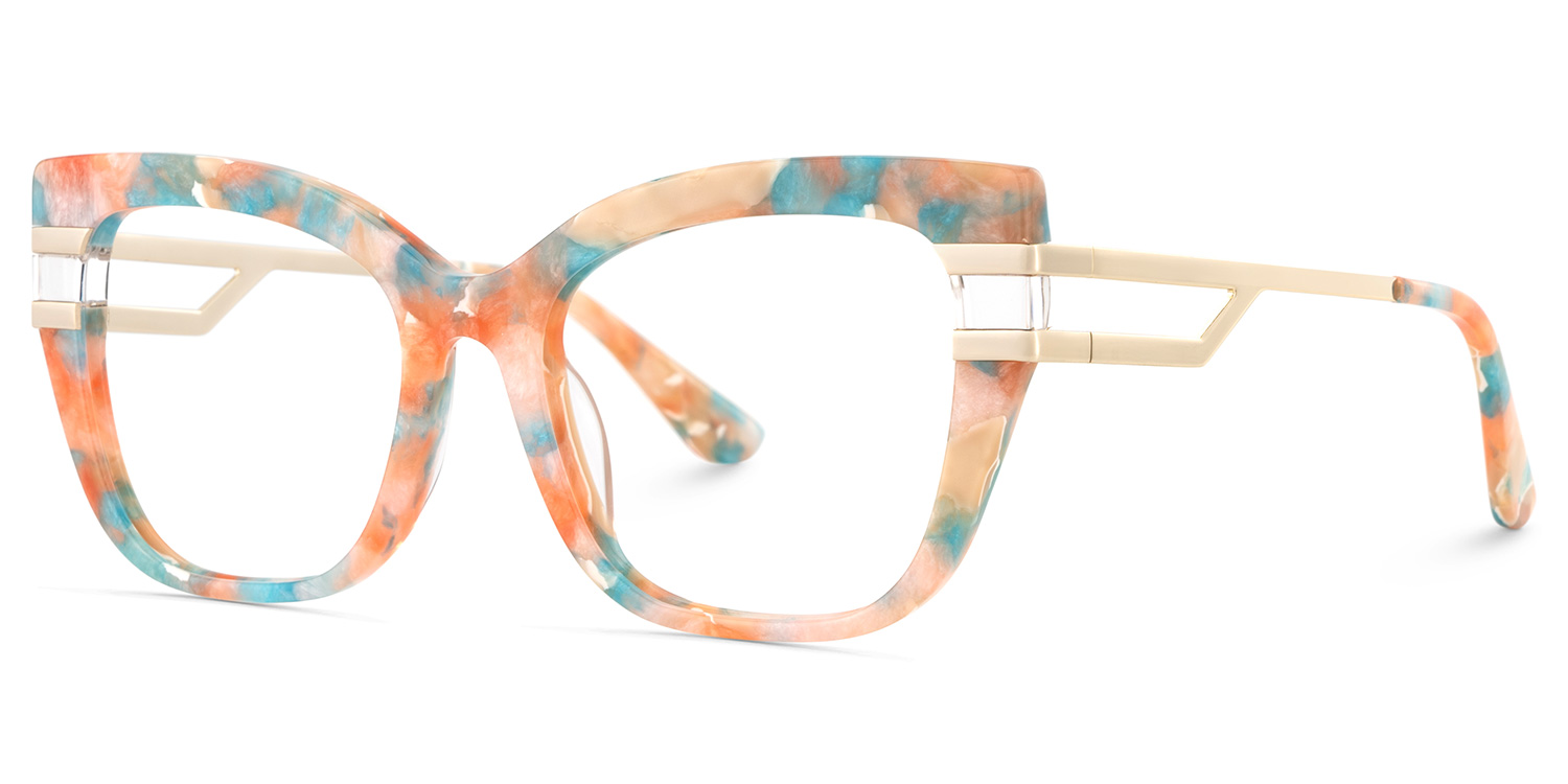 Kieran Eyeglasses in Rectangle Multicolor Frame | ZEELOOL UK3