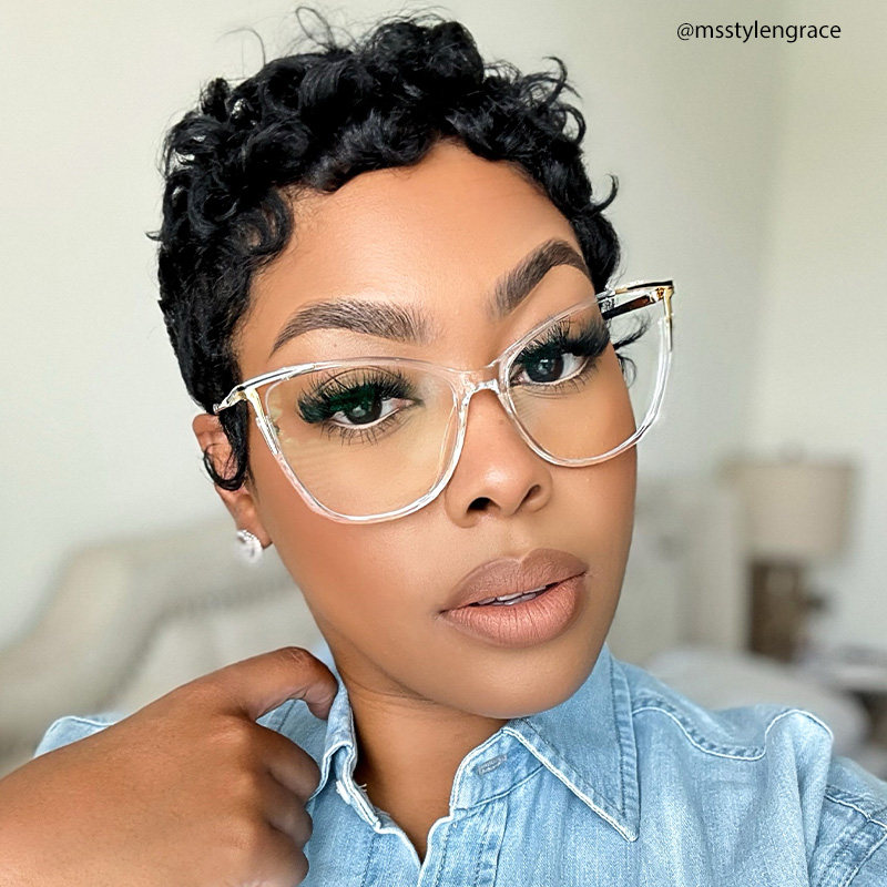 Cat eye Yomary Crystal Frame Glasses | ZEELOOL UK4