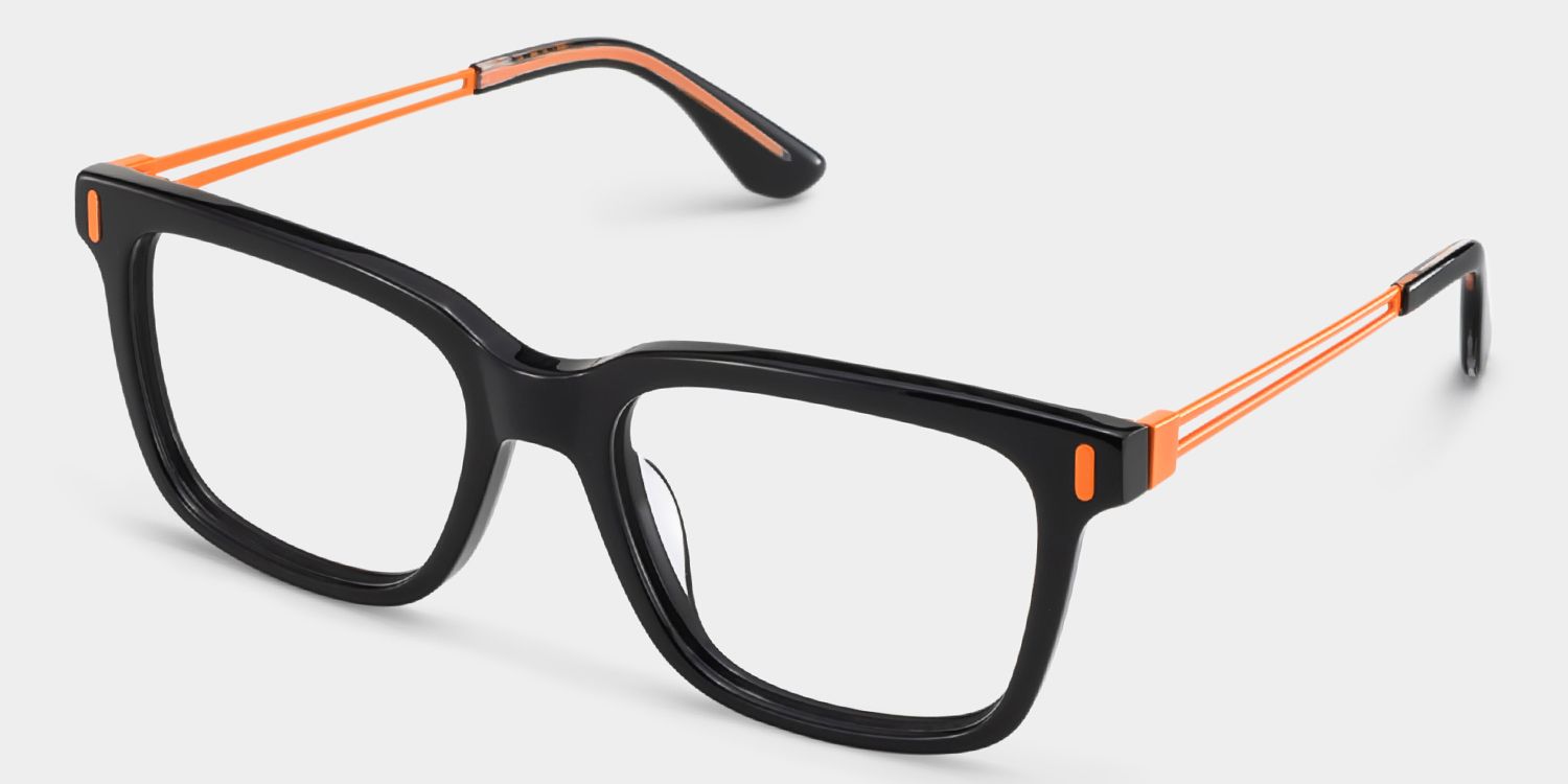 Axel Black Frame Glasses with Rectangle Frame Online | ZEELOOL UK4