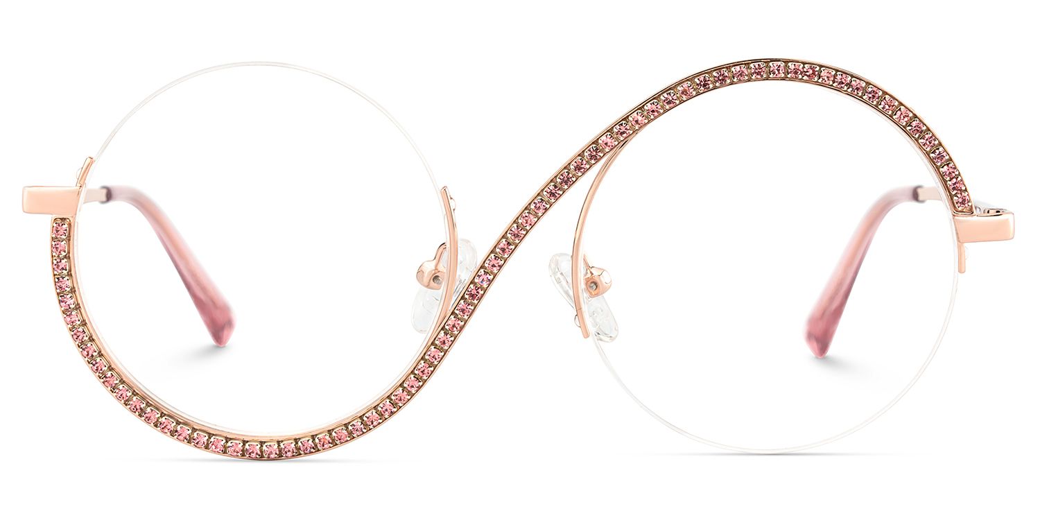Women's Half Rim Glasses With Diamonds0