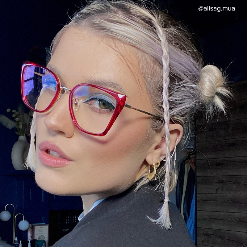 Martine Square Red Glasses | ZEELOOL UK5