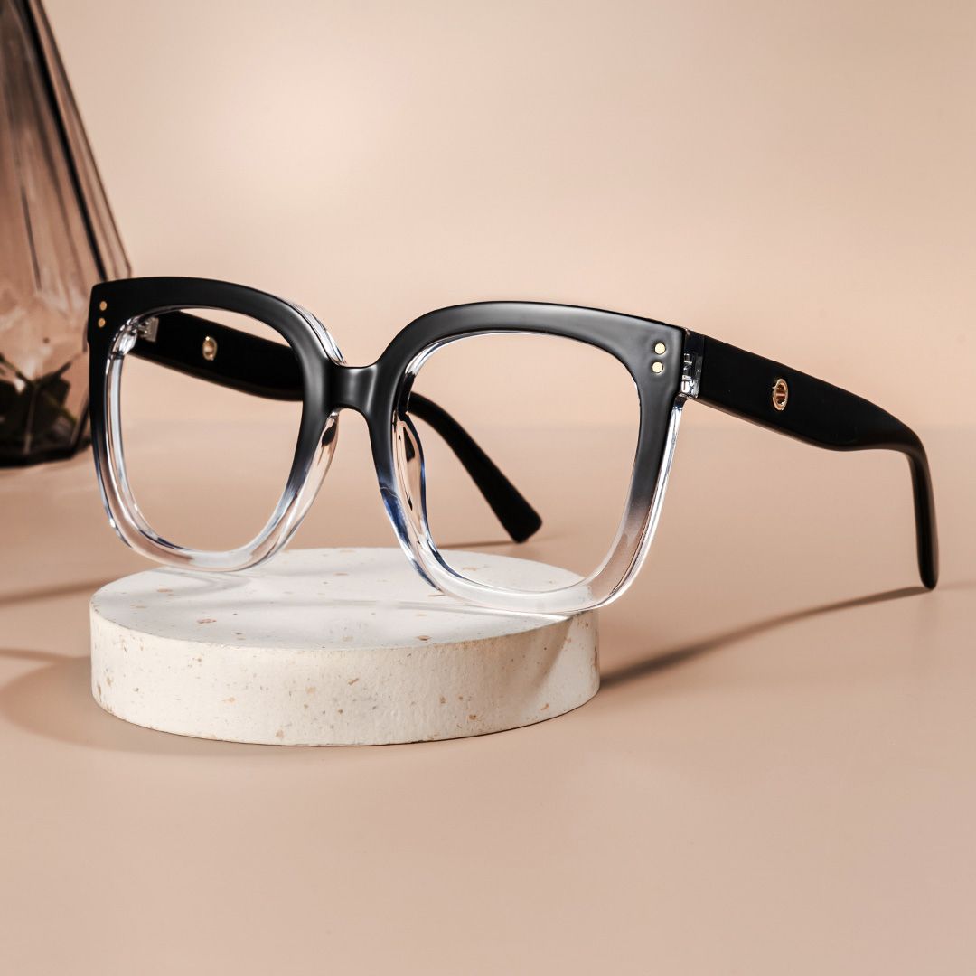 TR90 Ebony Eyeglasses, Ebony Square Glasses -Zeelool Glasses0