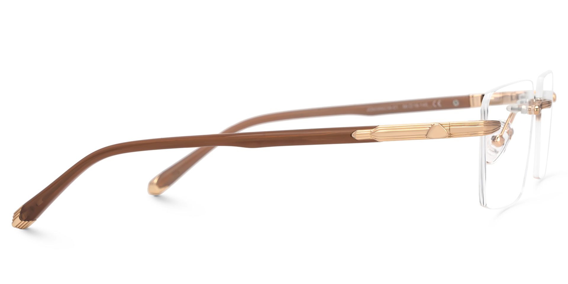 Brown Mixed-Materials Rectangle Eyeglasses- Savitrie2