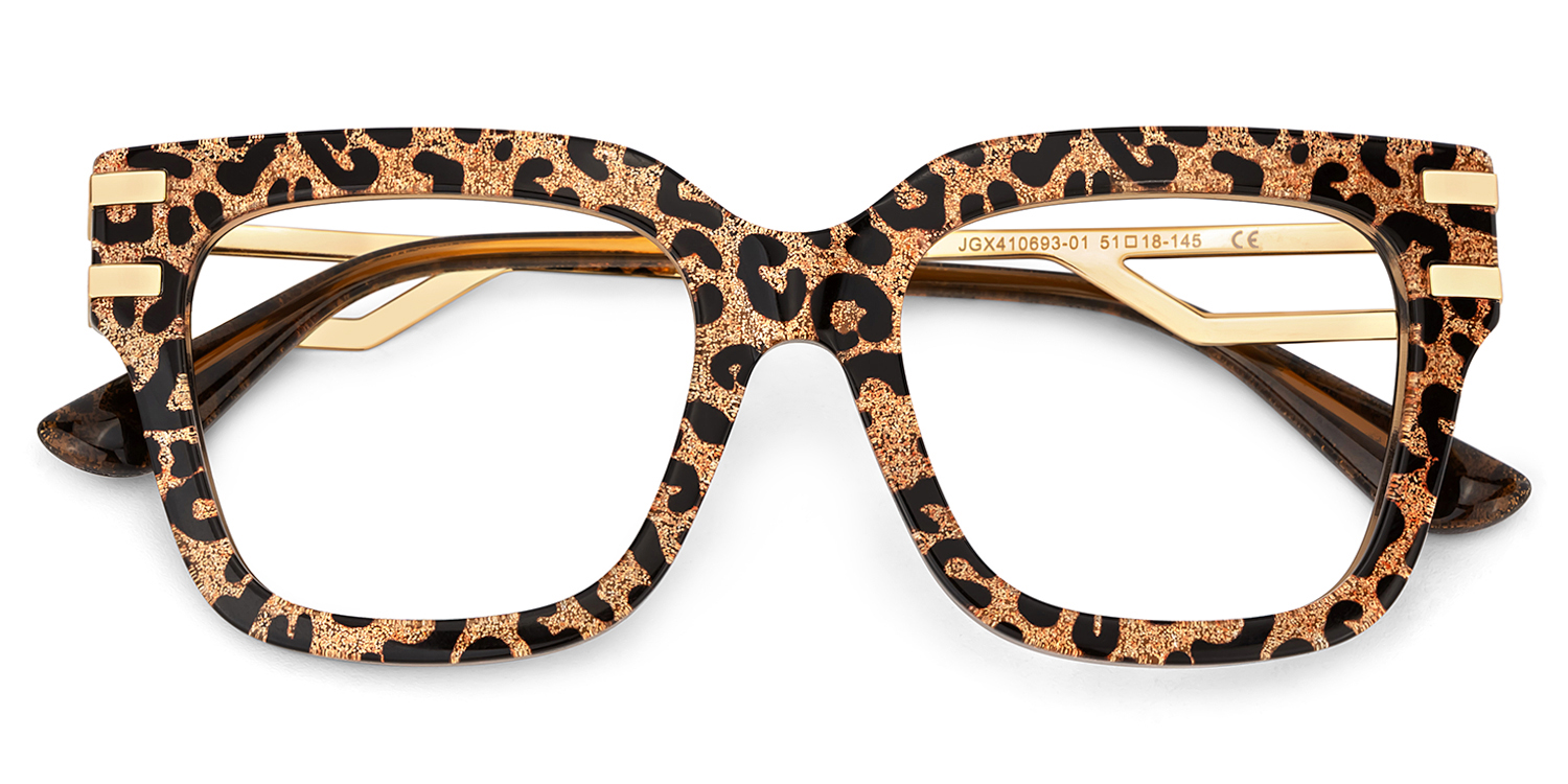 Lidia Square Leopard Glasses2