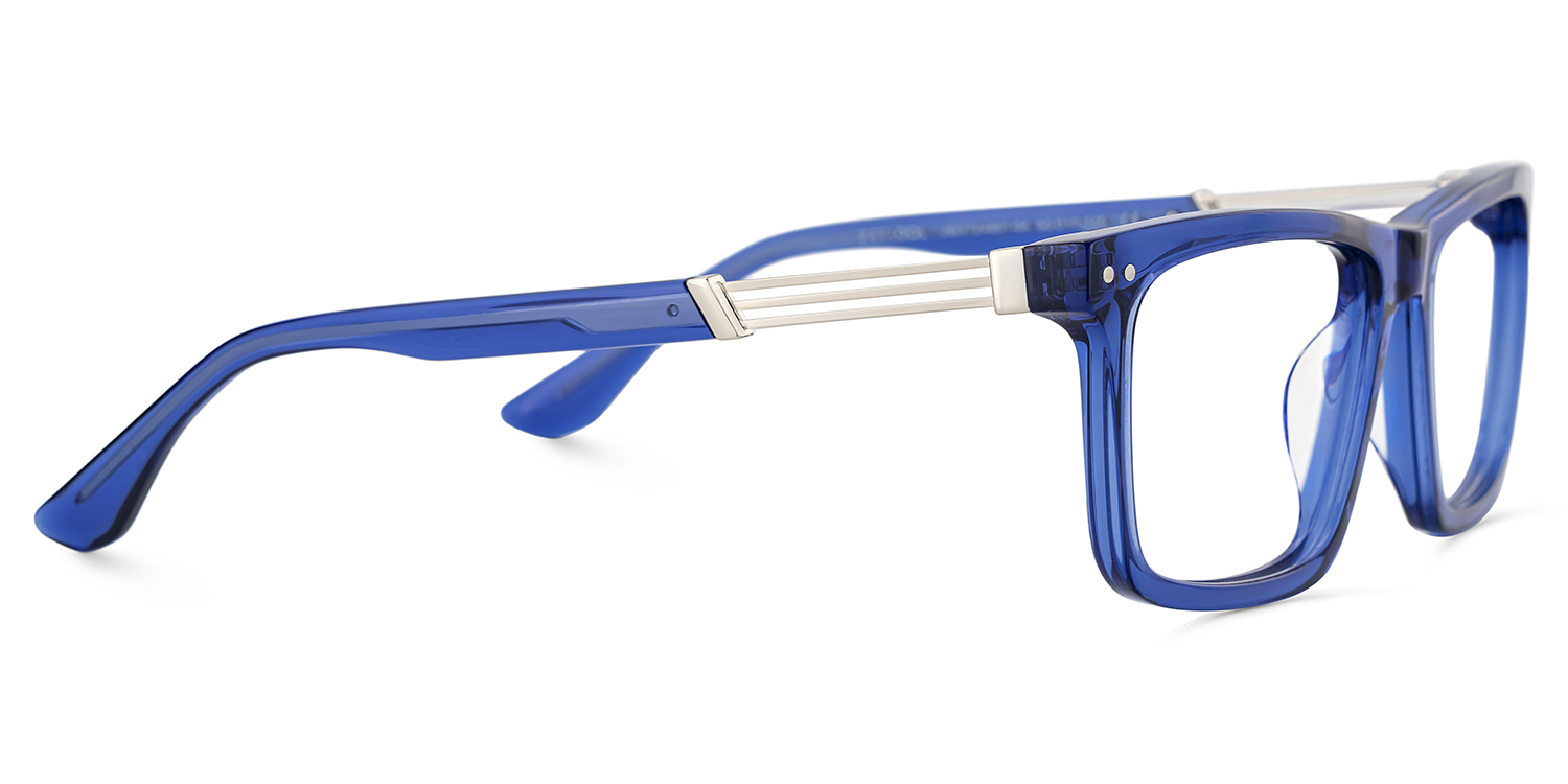 Emerson Eyeglasses in Rectangle Blue Frame | ZEELOOL UK4
