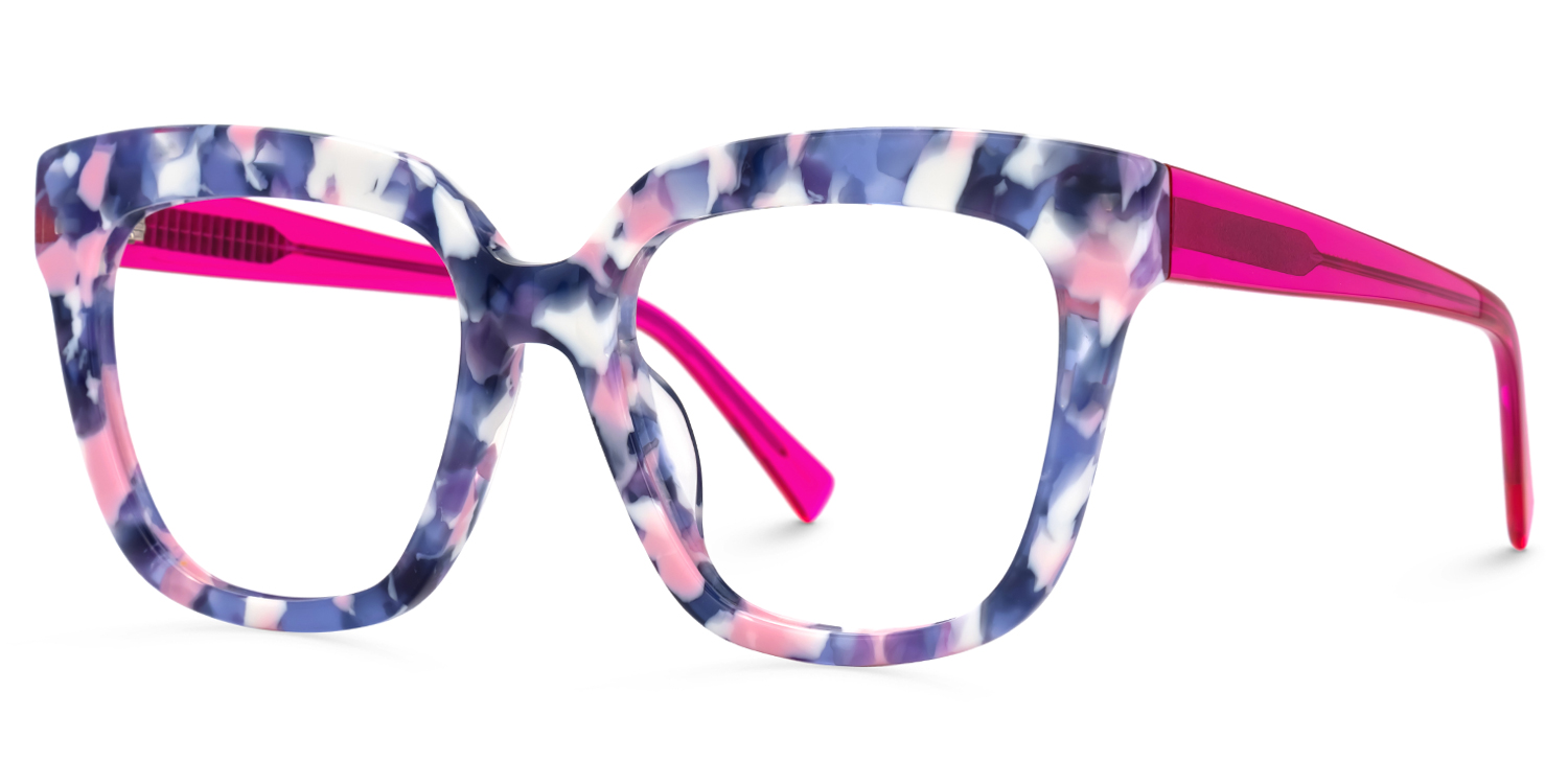 Nina Square Blue Marble Glasses2