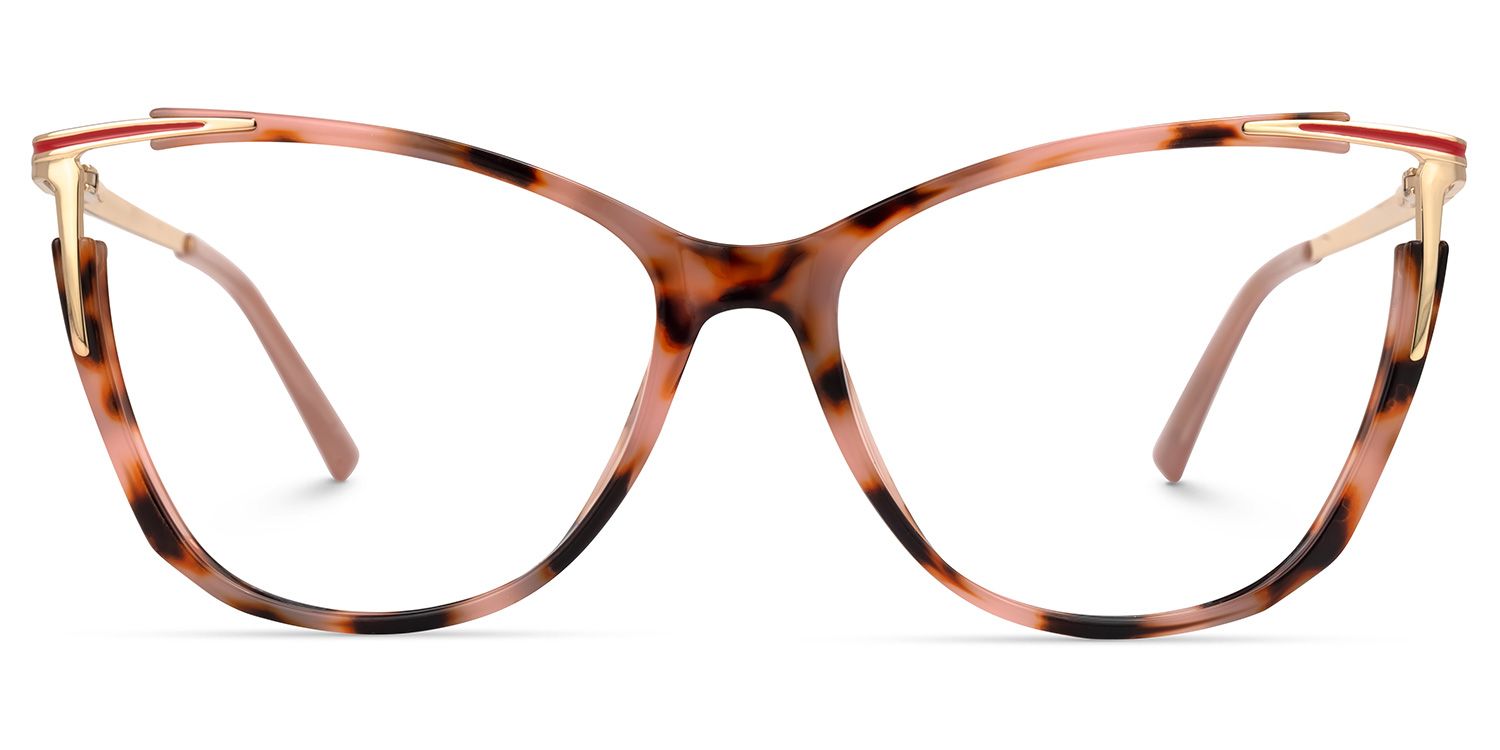 Cateye Yomary Pink and Tortoise Shell Glasses | Zeelool0