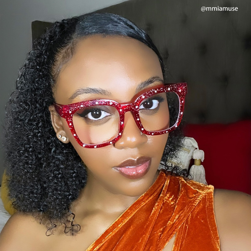 Eussub Square Red Glasses4