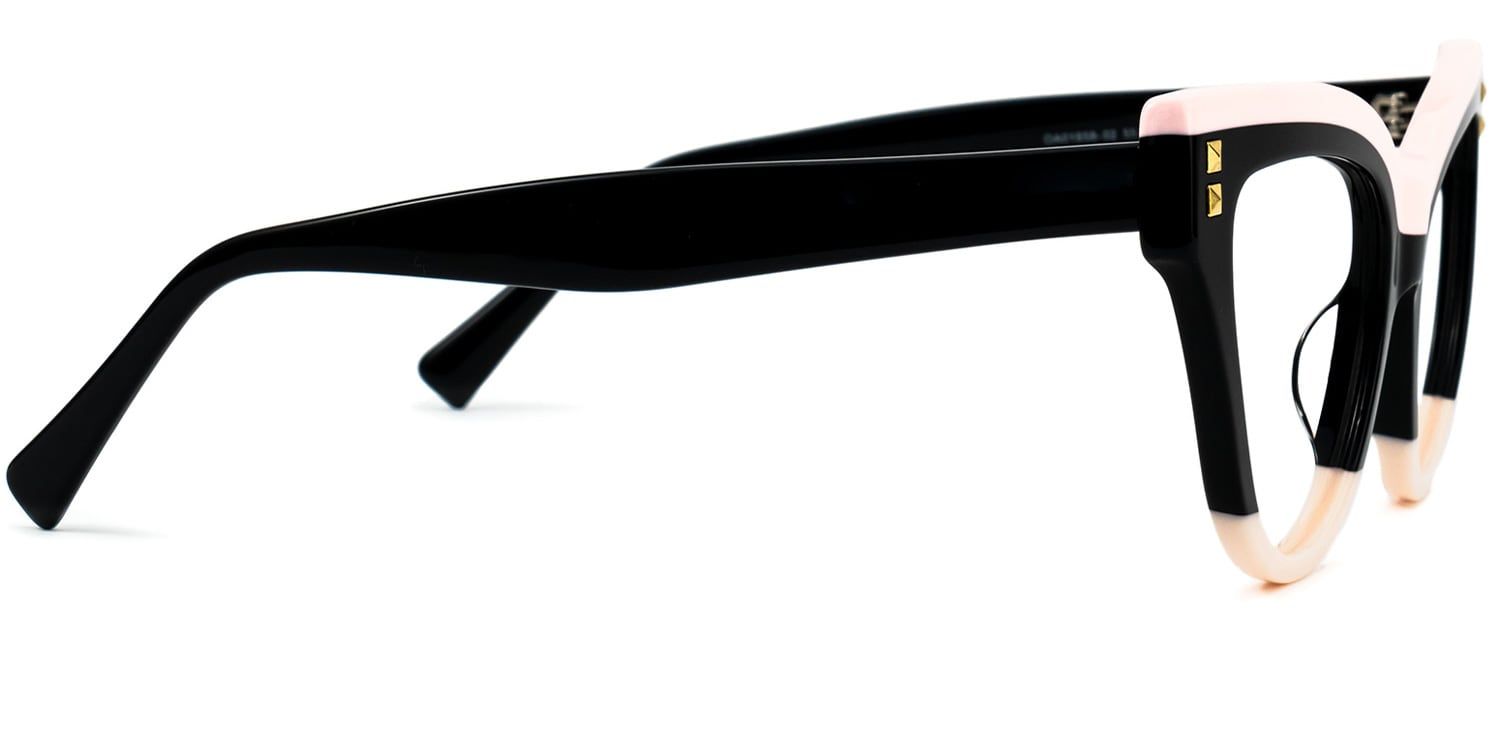 Cascata Cateye Frame Glasses with Black and Pink Color2