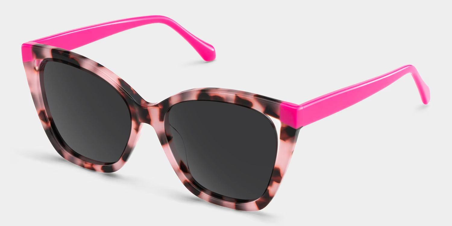 Kira Pink Tortoise Frame Sunglasses with Butterfly Style | ZEELOOL UK2